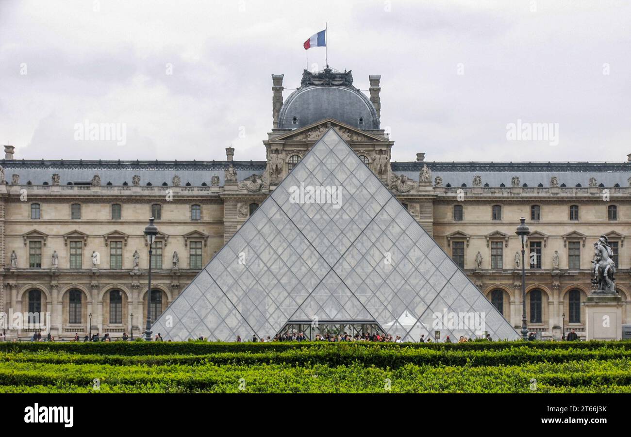 Pyramid In France The Louvre and its Pyramid in Paris, France Stock Photo - Alamy