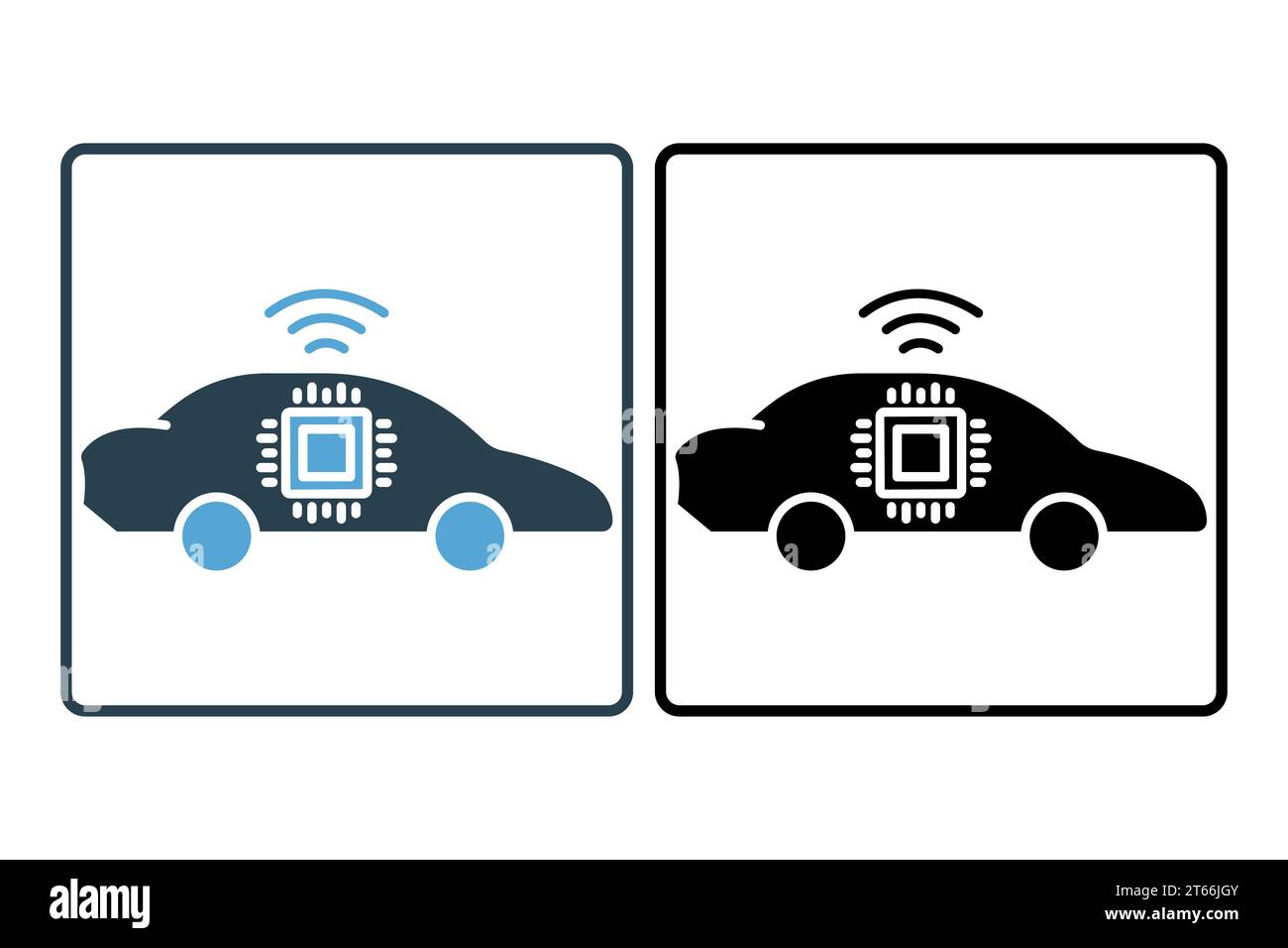 autonomous car icon. icon related to device, artificial intelligence. solid icon style. simple vector design editable Stock Vector