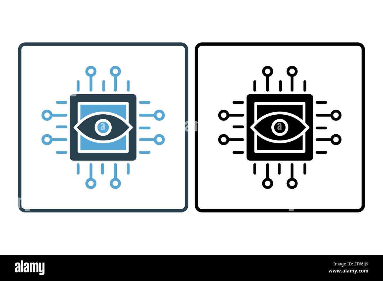 computer vision icon. icon related to device, artificial intelligence. solid icon style. simple vector design editable Stock Vector