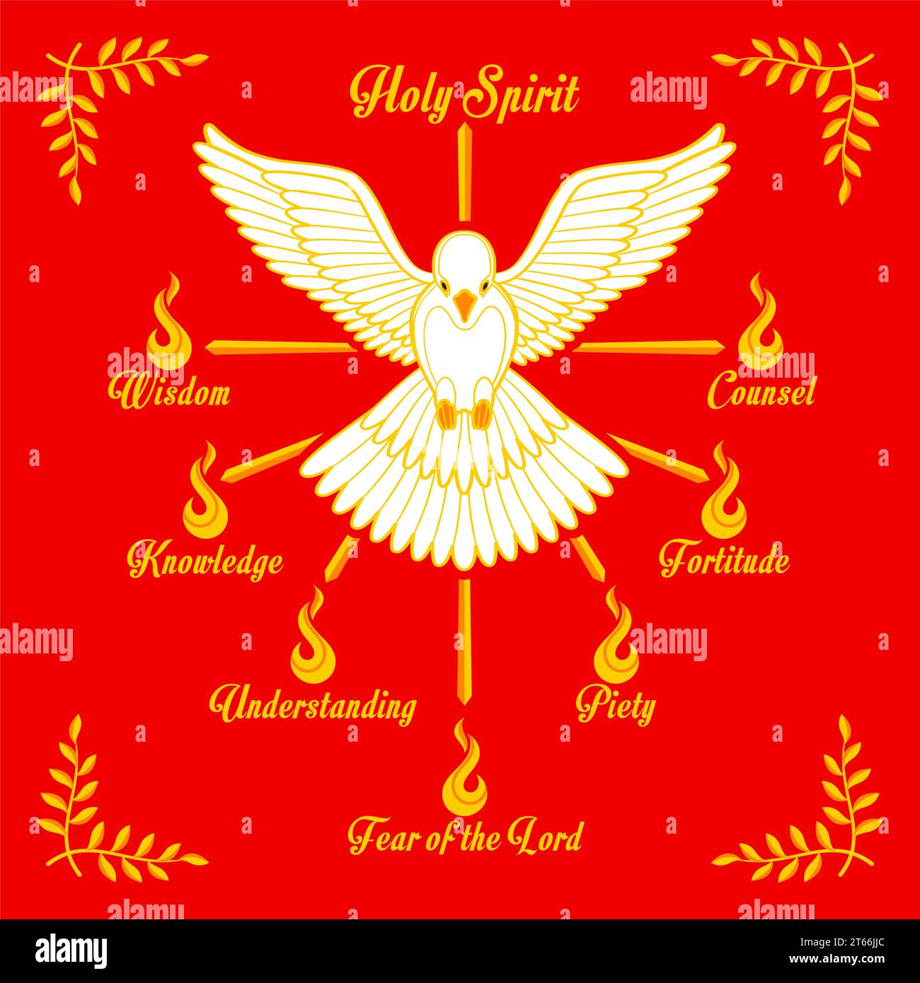Holy Spirit White Dove Flag Stock Vector Image & Art Alamy