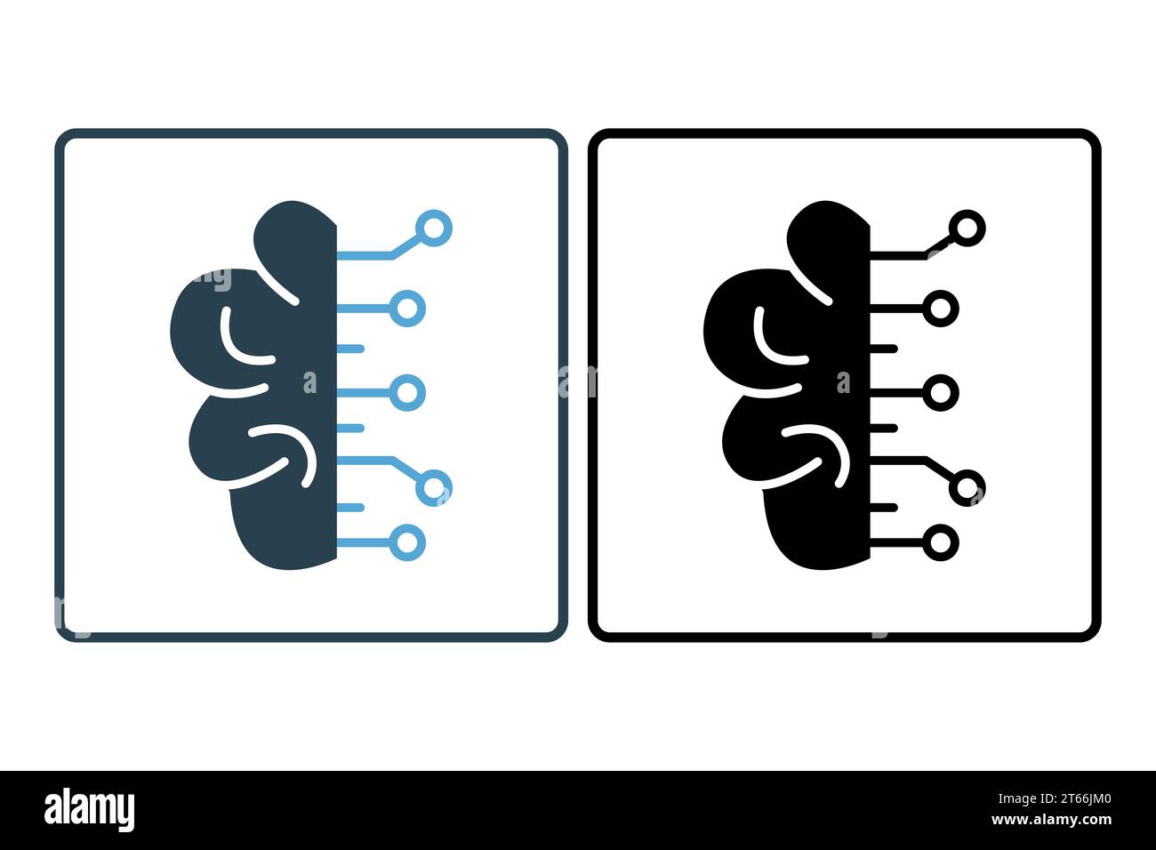 deep learning icon. icon related to device, artificial intelligence. solid icon style. simple vector design editable Stock Vector