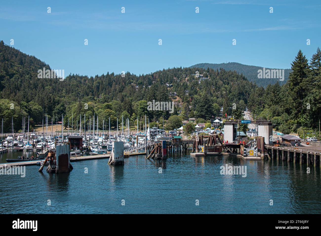 Bowen Island, CANADA Jun 28 2023 A view of Snug Cove Public Dock in