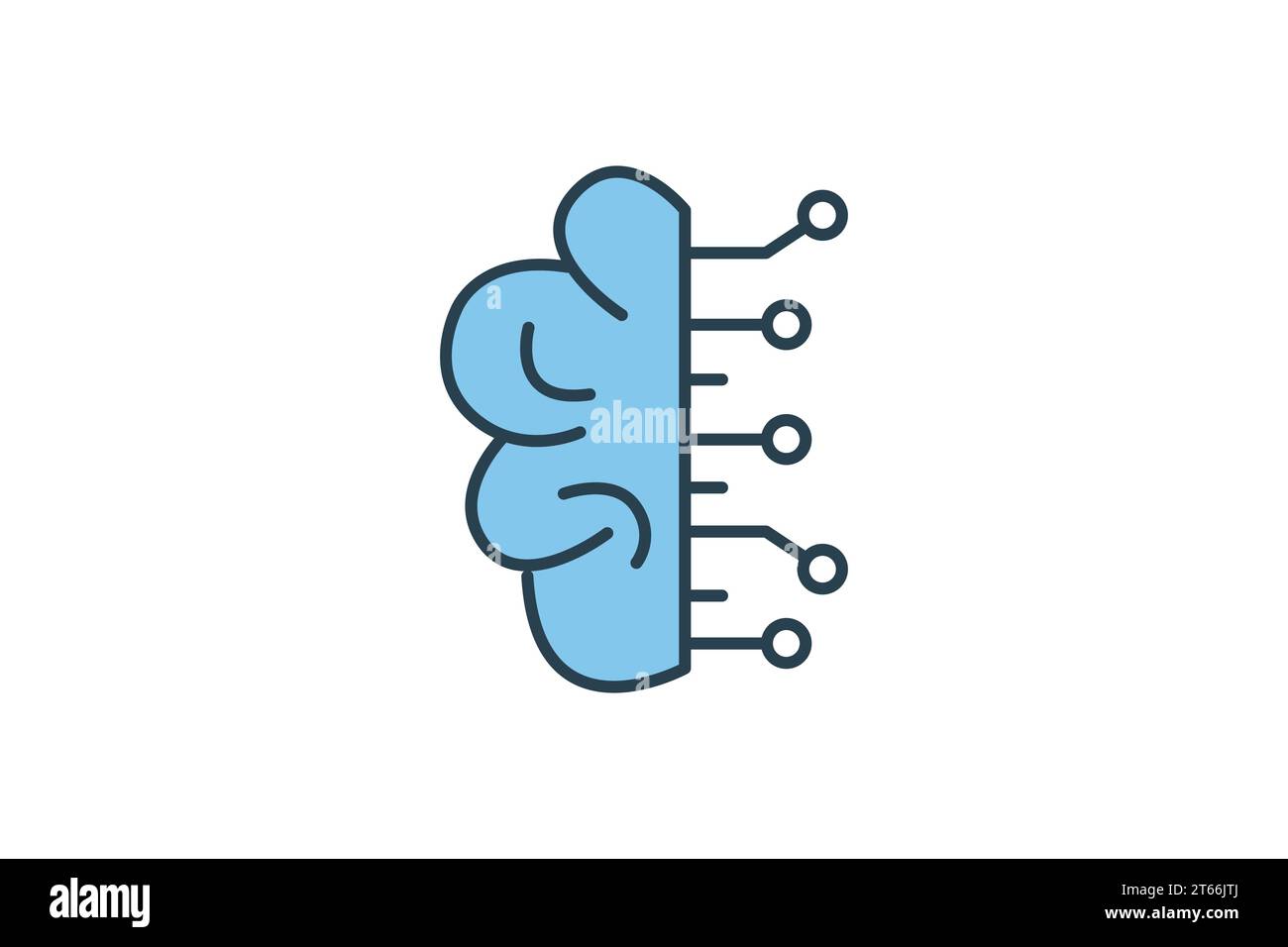 deep learning icon. icon related to device, artificial intelligence. flat line icon style. simple vector design editable Stock Vector