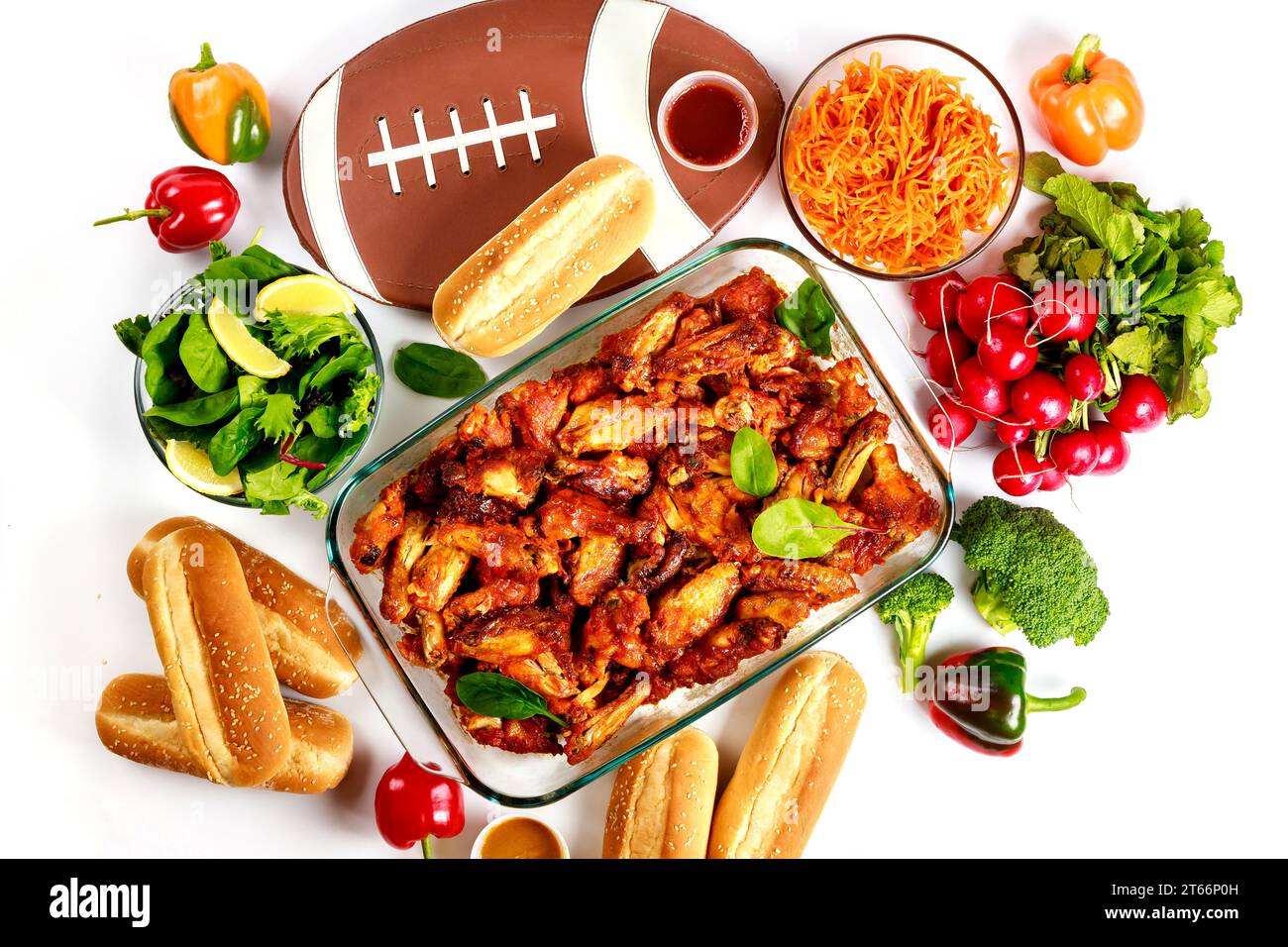 Food catering for American football fans watching big game Stock Photo ...