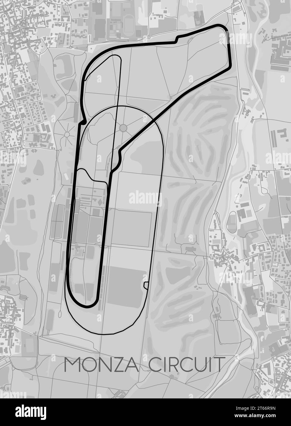 Monza Circuit, Italy map poster art Stock Vector