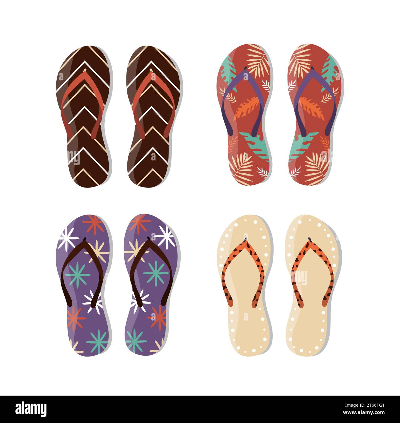 Flip flops vector set Stock Vector