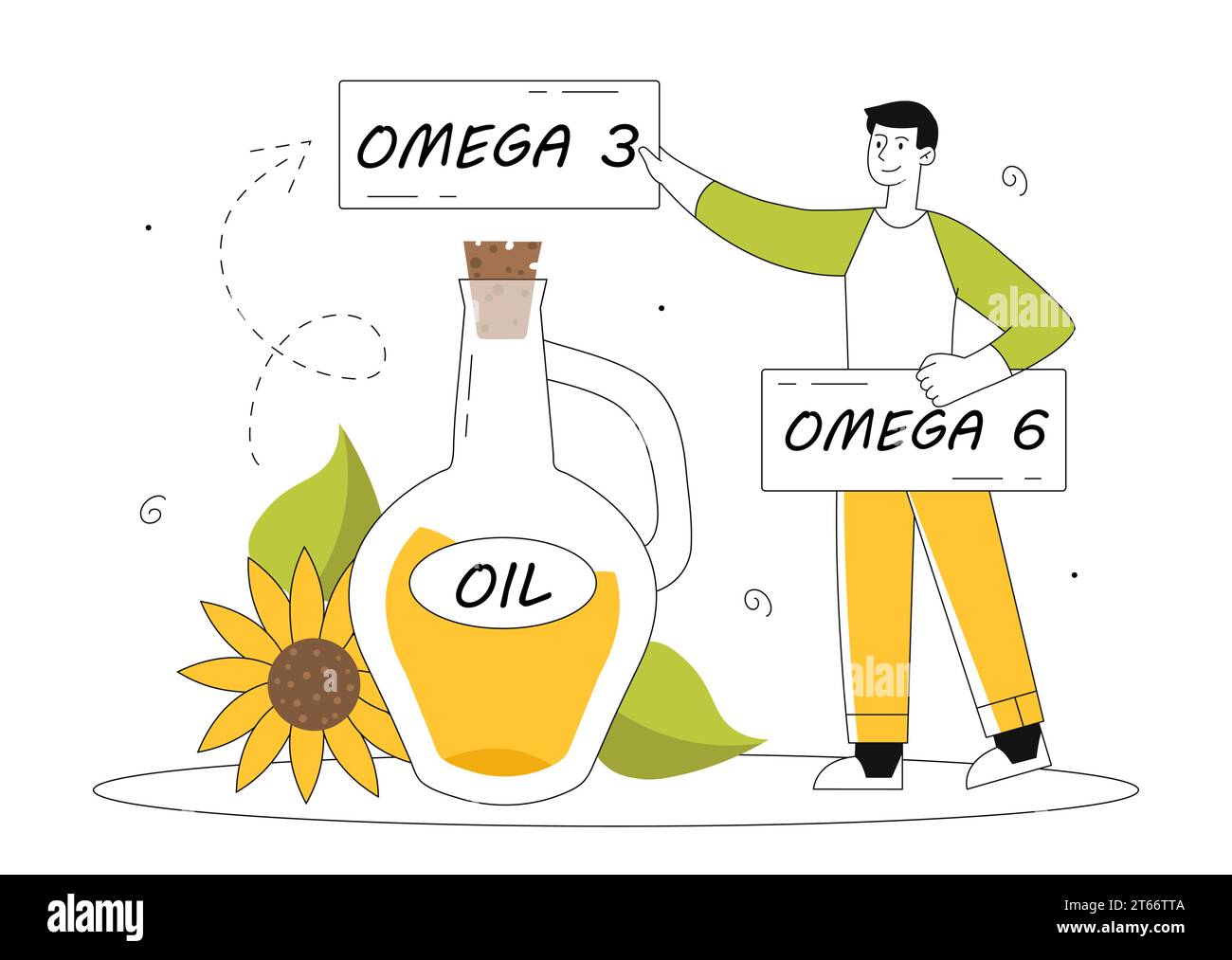 Man with oil food vector concept Stock Vector Image & Art Alamy