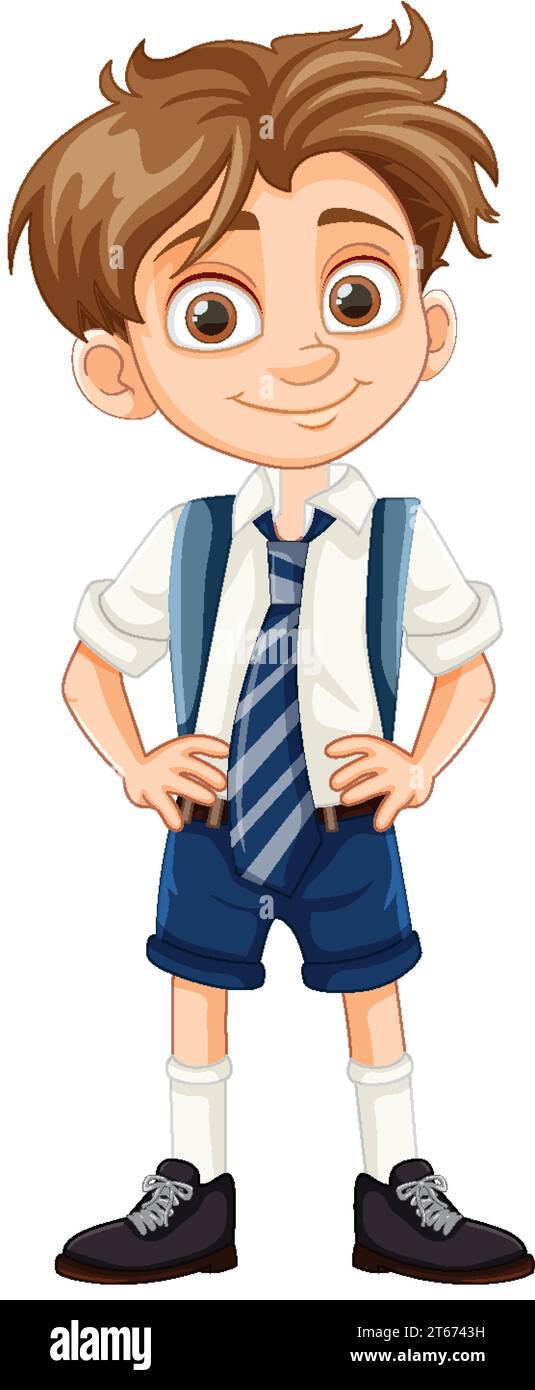 A cute boy character dressed in a uniform Stock Vector Image & Art - Alamy