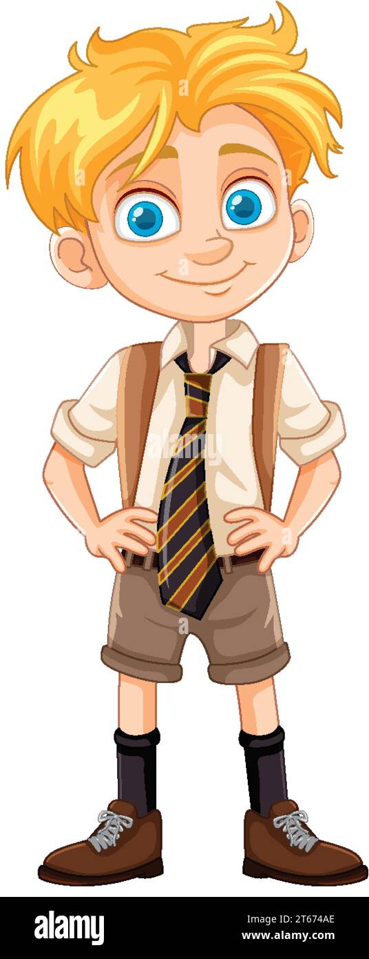 A cute boy character dressed in a uniform Stock Vector Image & Art - Alamy