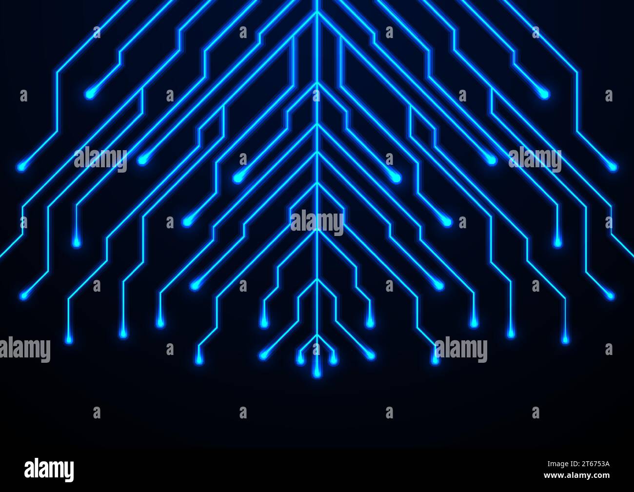 Abstract neon blue tech circuit board lines scifi background