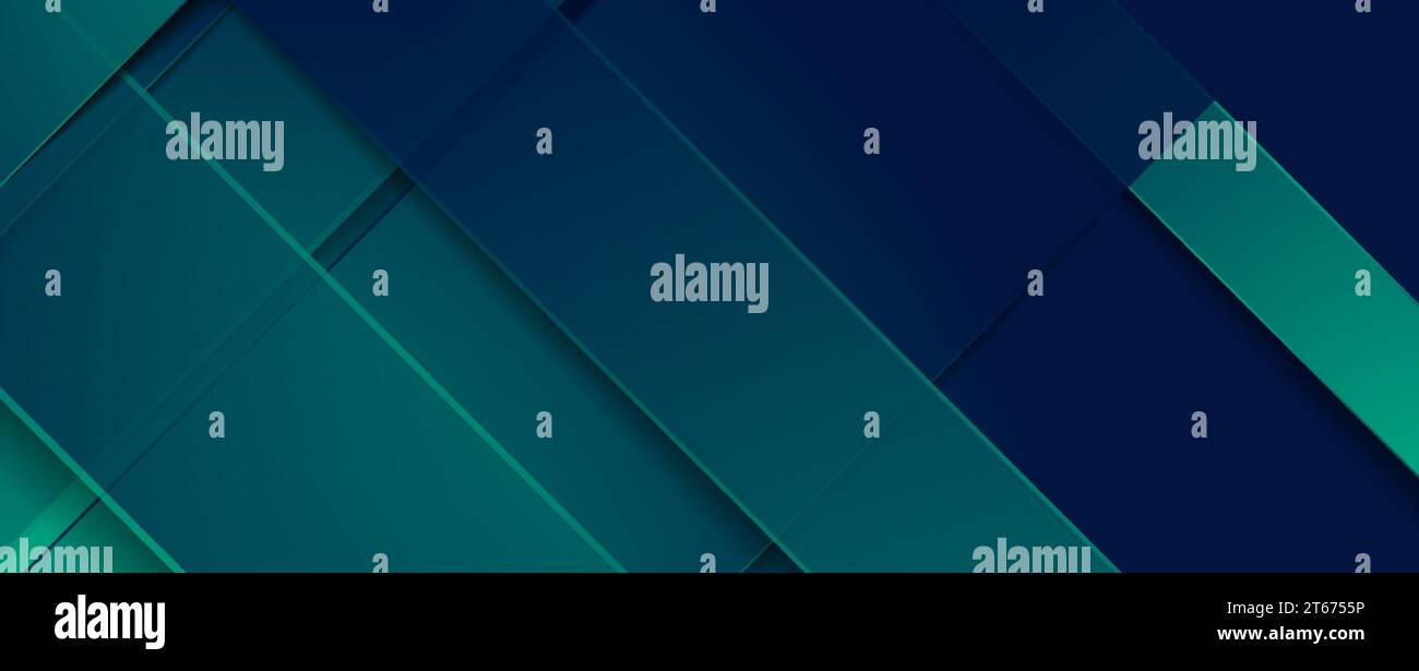 Dark green and blue stripes abstract tech vector background Stock Vector