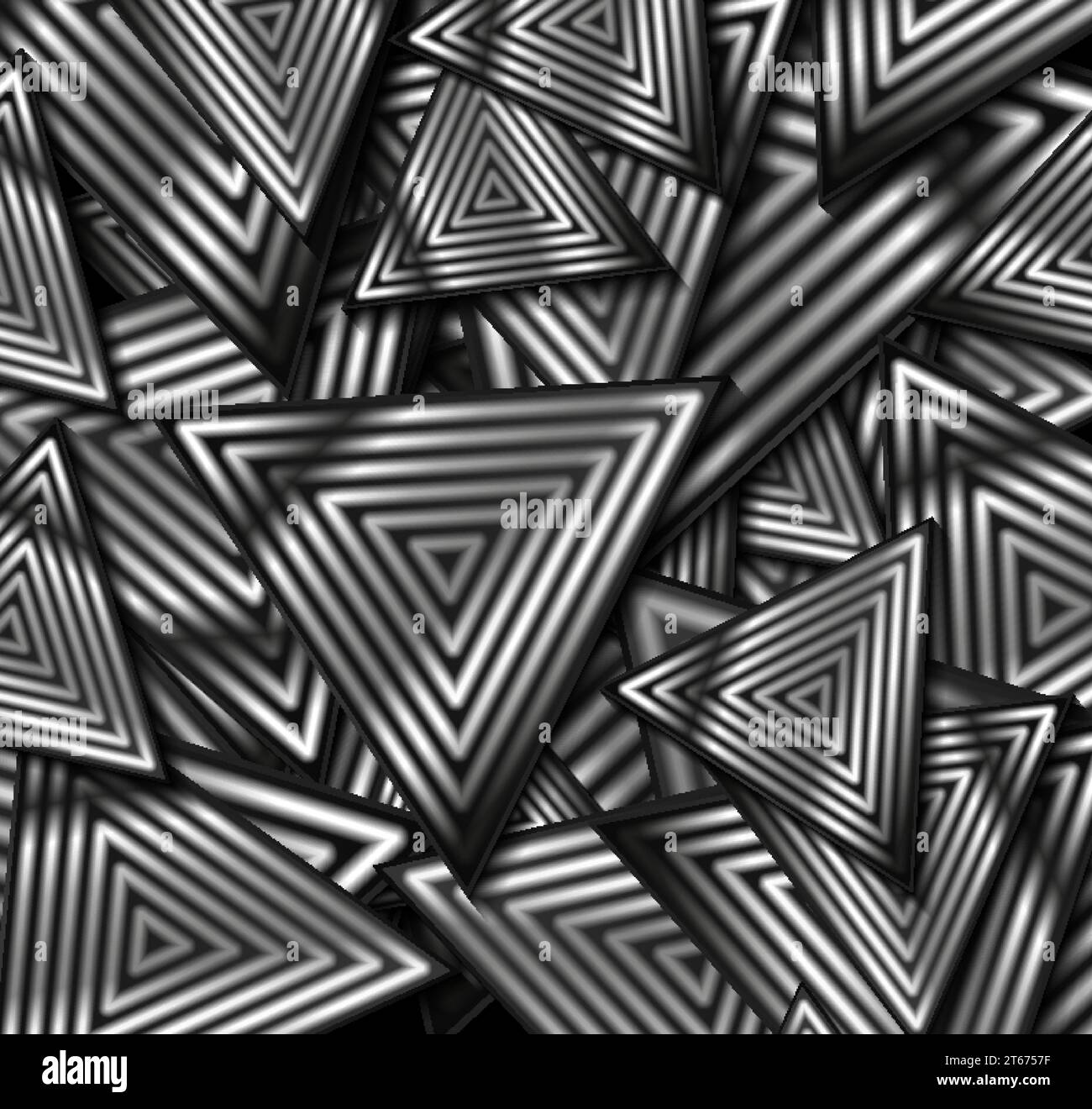 Black and metallic triangles abstract technology background. Geometric vector design Stock Vector