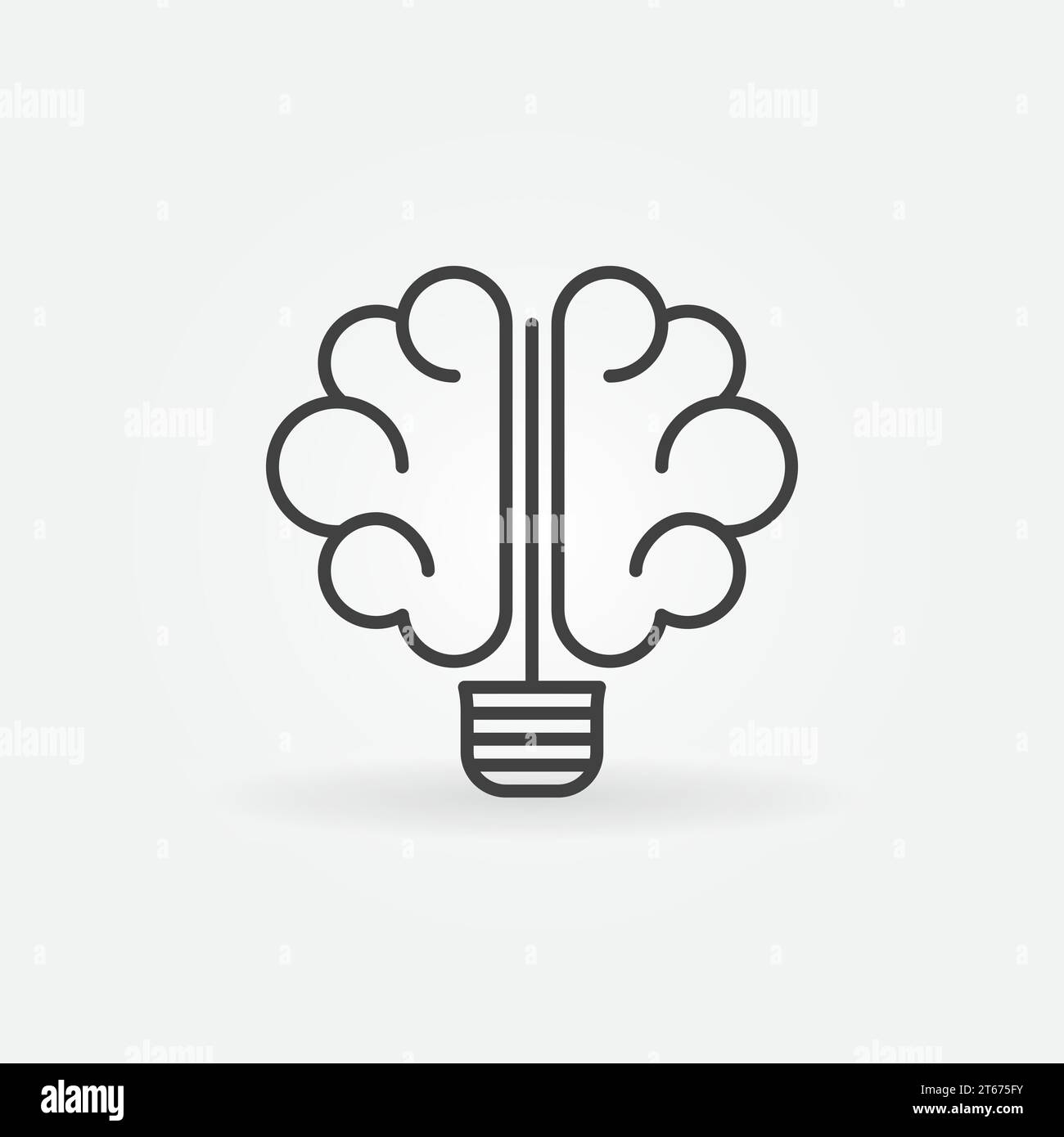 Brain bulb icon. Vector idea or brainstorm concept icon or logo element ...