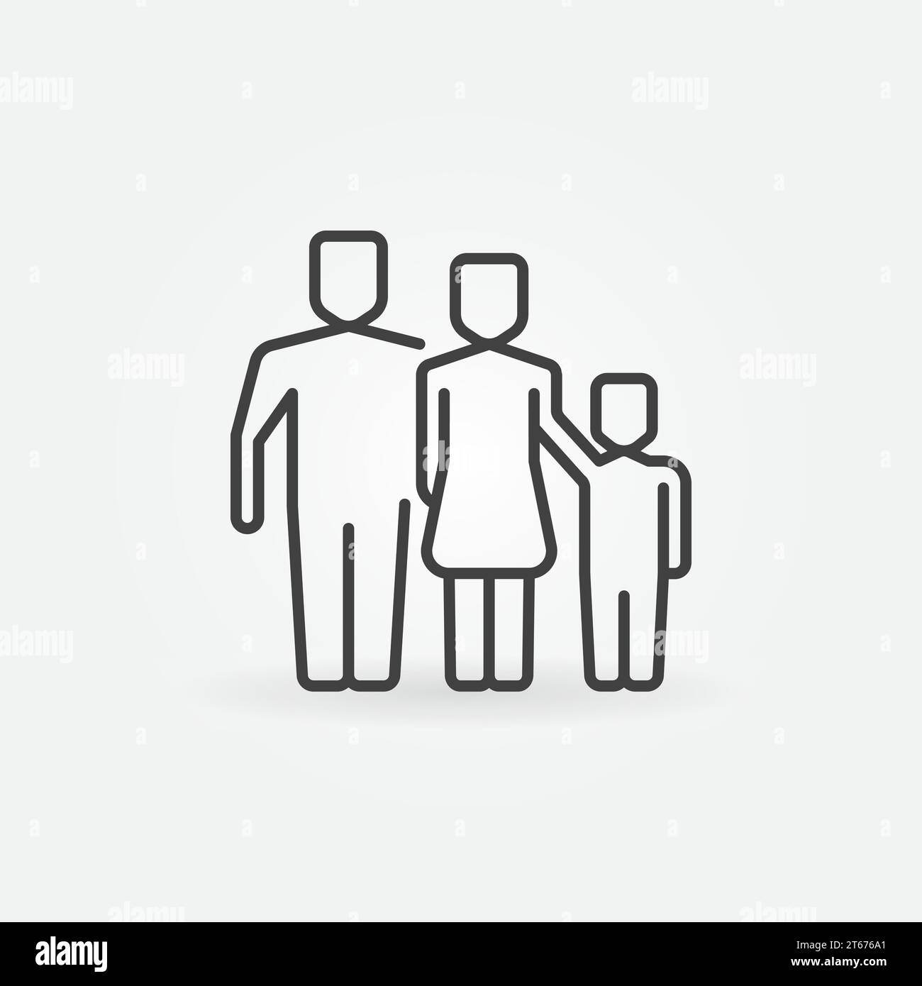 Outline family icon - mother and father with child concept symbol or ...