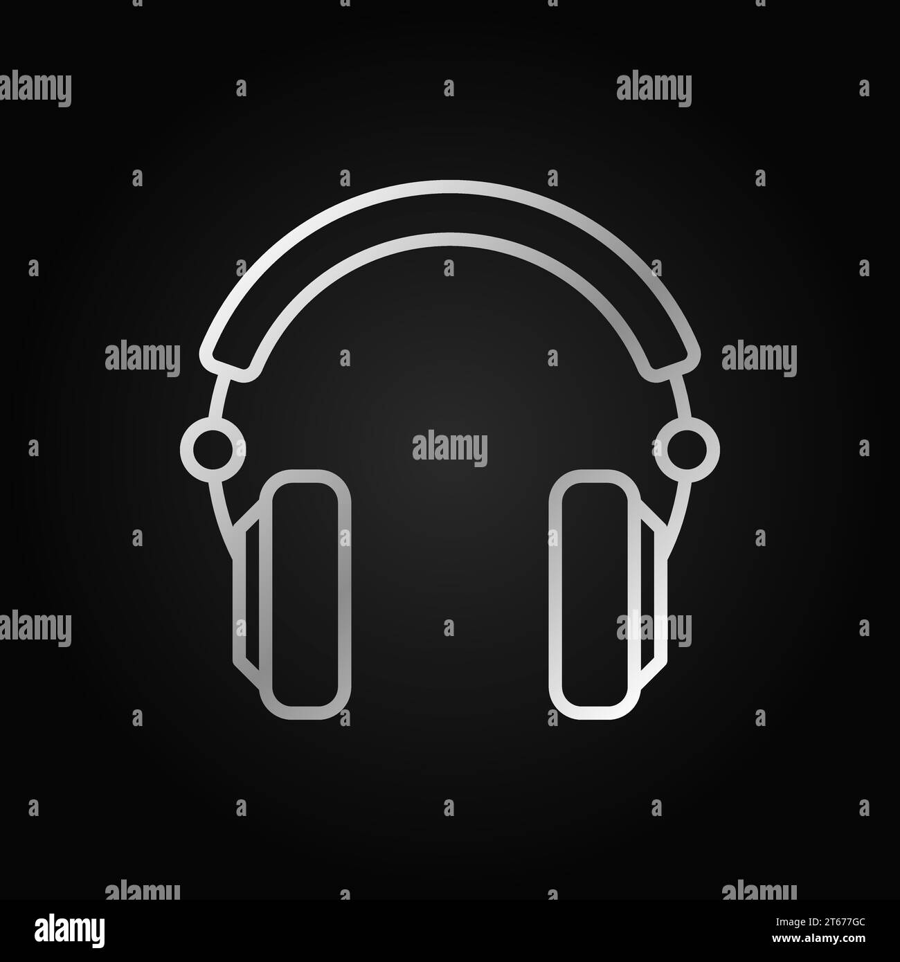 Over-Ear Headphones isolated silver vector minimal icon or symbol in ...