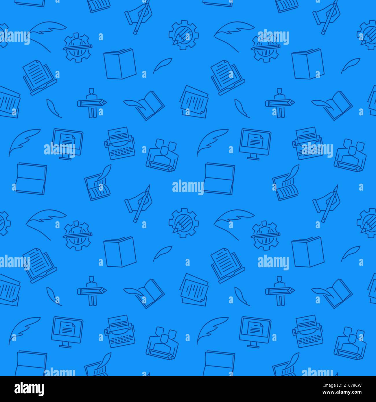 Writer vector blue creative Seamless Pattern or background Stock Vector