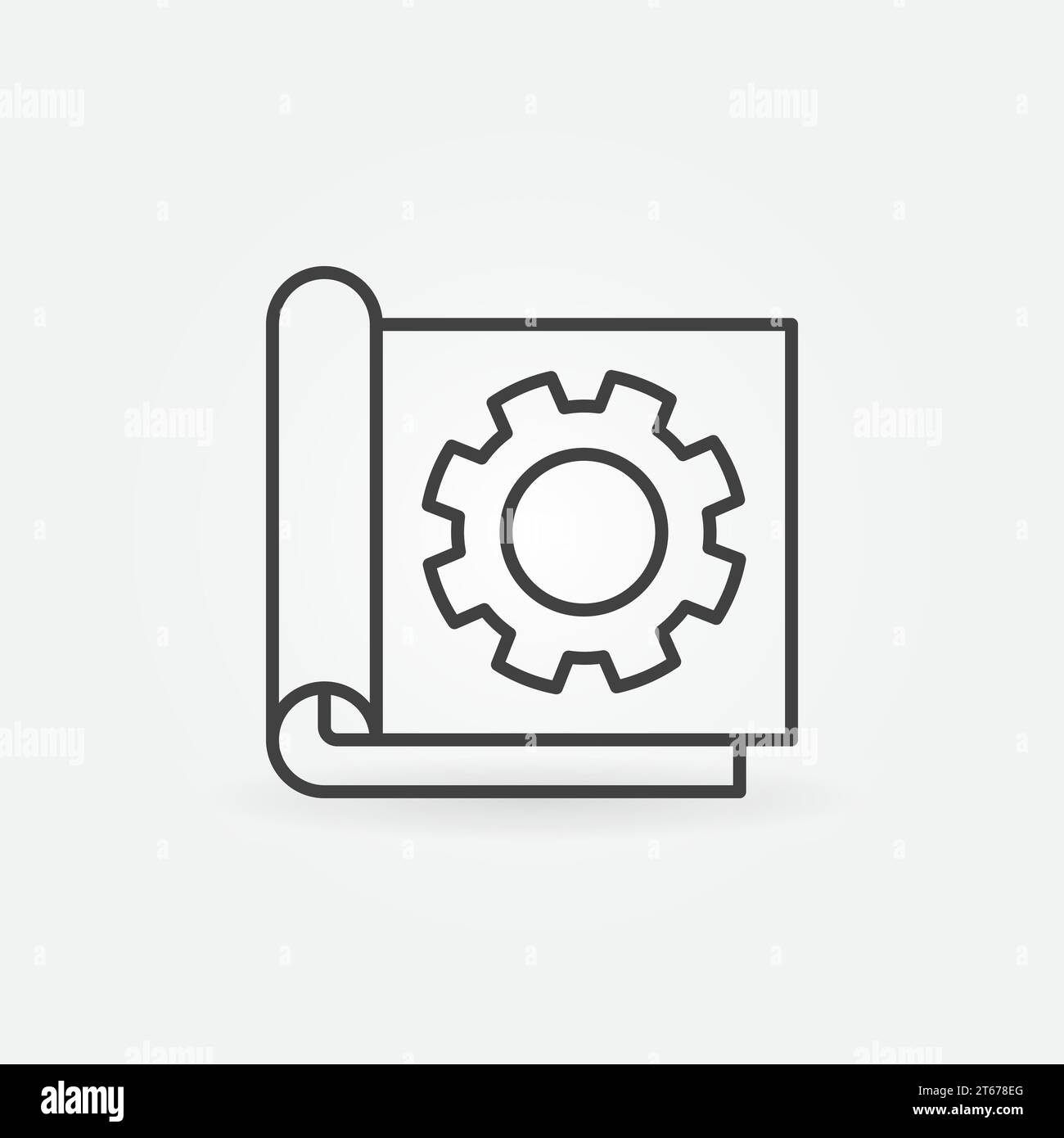Document settings outline concept vector icon or symbol Stock Vector