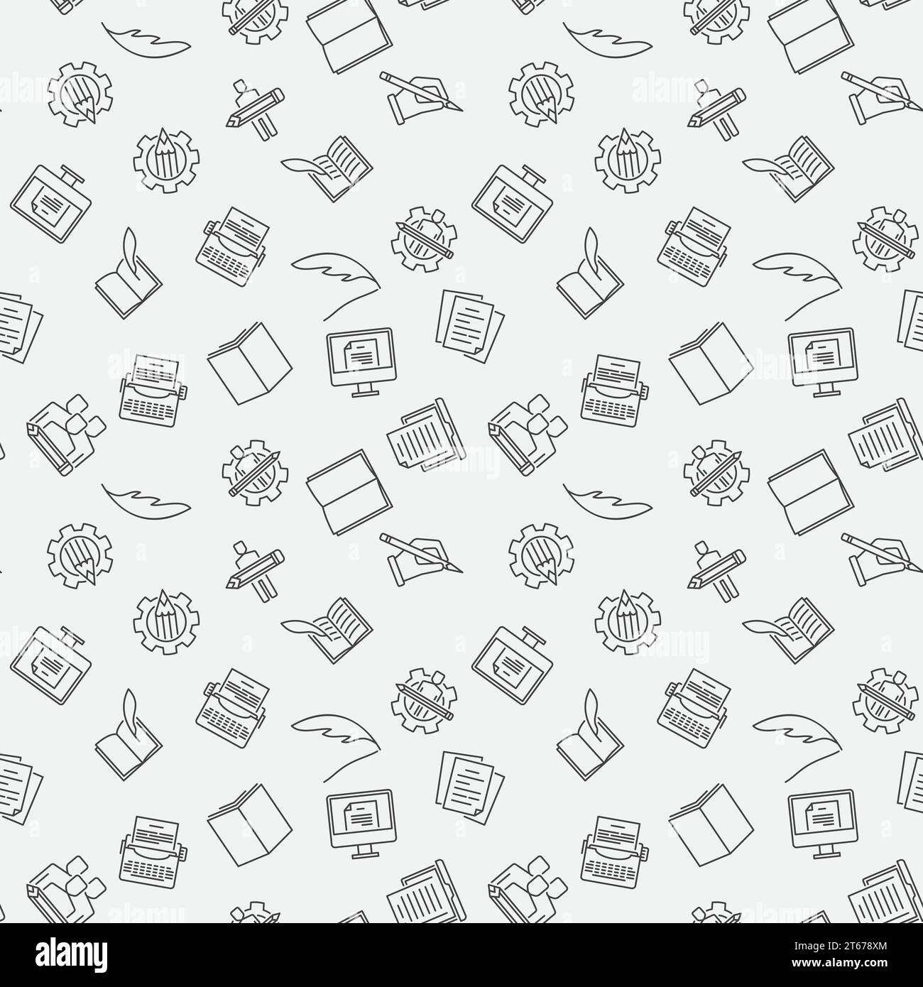 Writer vector minimal Seamless Pattern or background Stock Vector