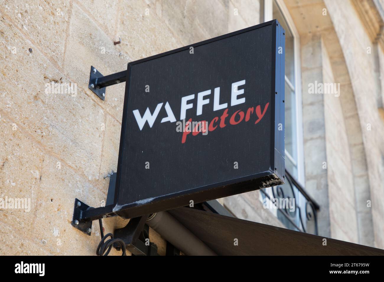 lyon , France - 11 04 2023 : Waffle factory sign logo and brand text facade front of chain fastfood wall entrance restaurant Stock Photo