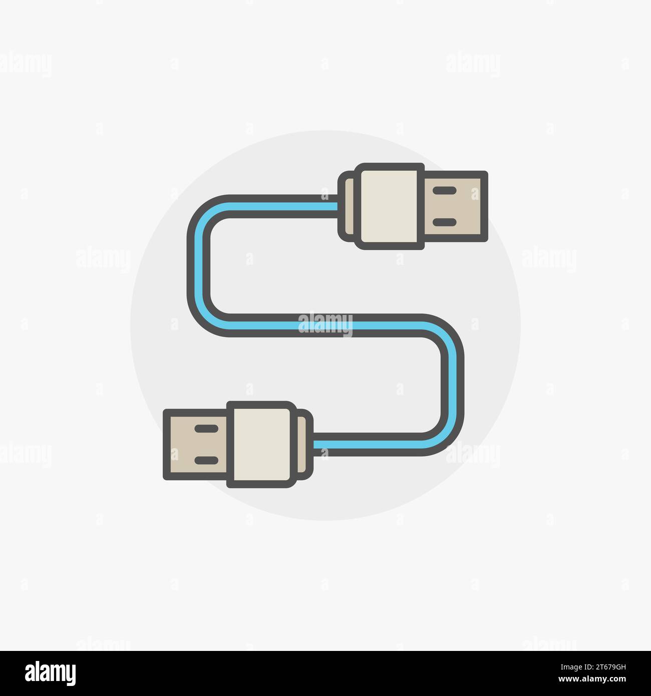 Colorful USB cable vector icon or logo element Stock Vector Image & Art ...