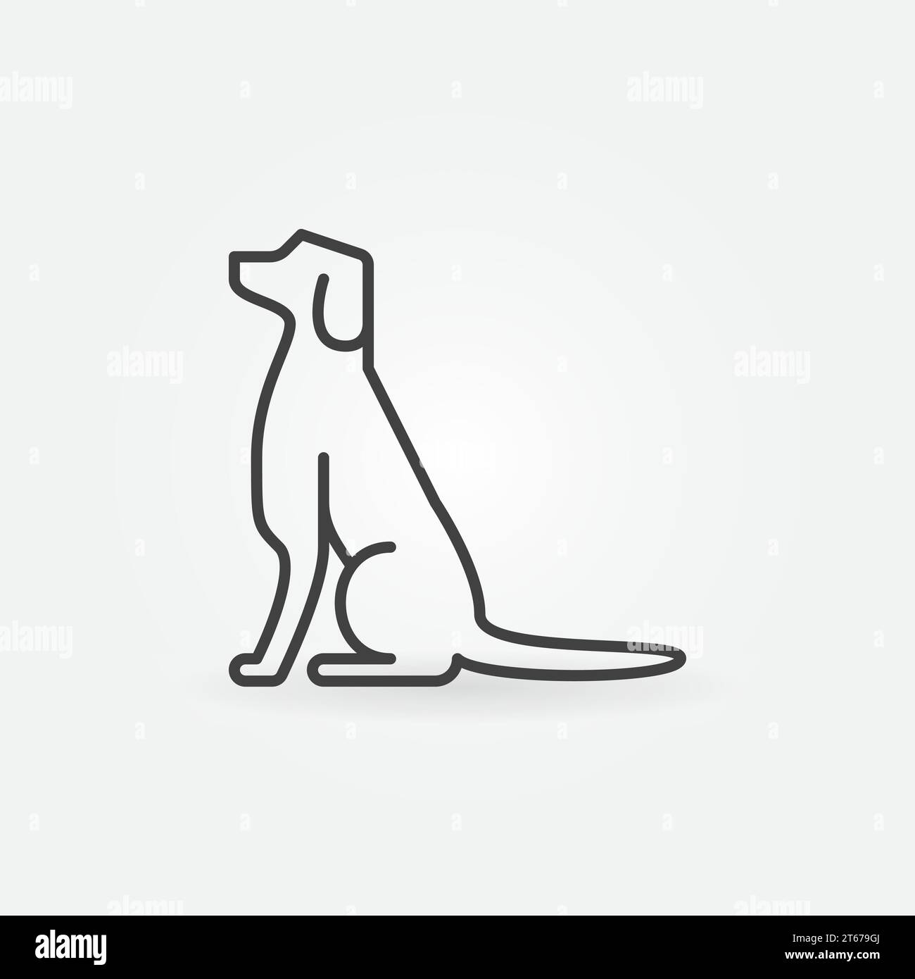 Dog line icon - vector linear concept sign or logo element Stock Vector ...