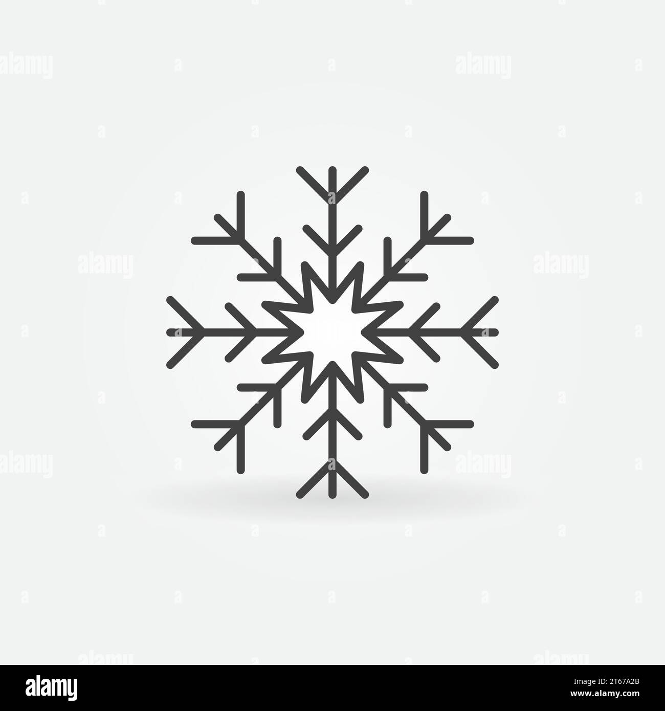 Snowflake line icon - vector minimal symbol or logo element in thin ...