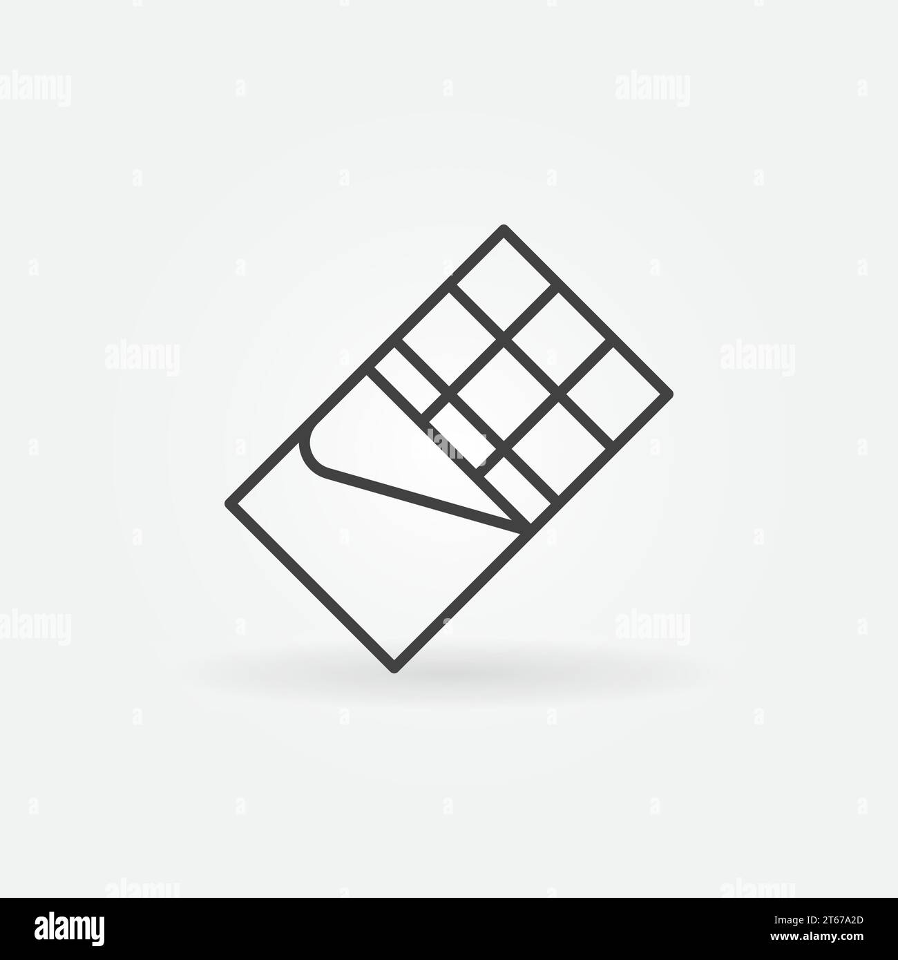 Chocolate bar vector concept icon or design element in thin line style Stock Vector