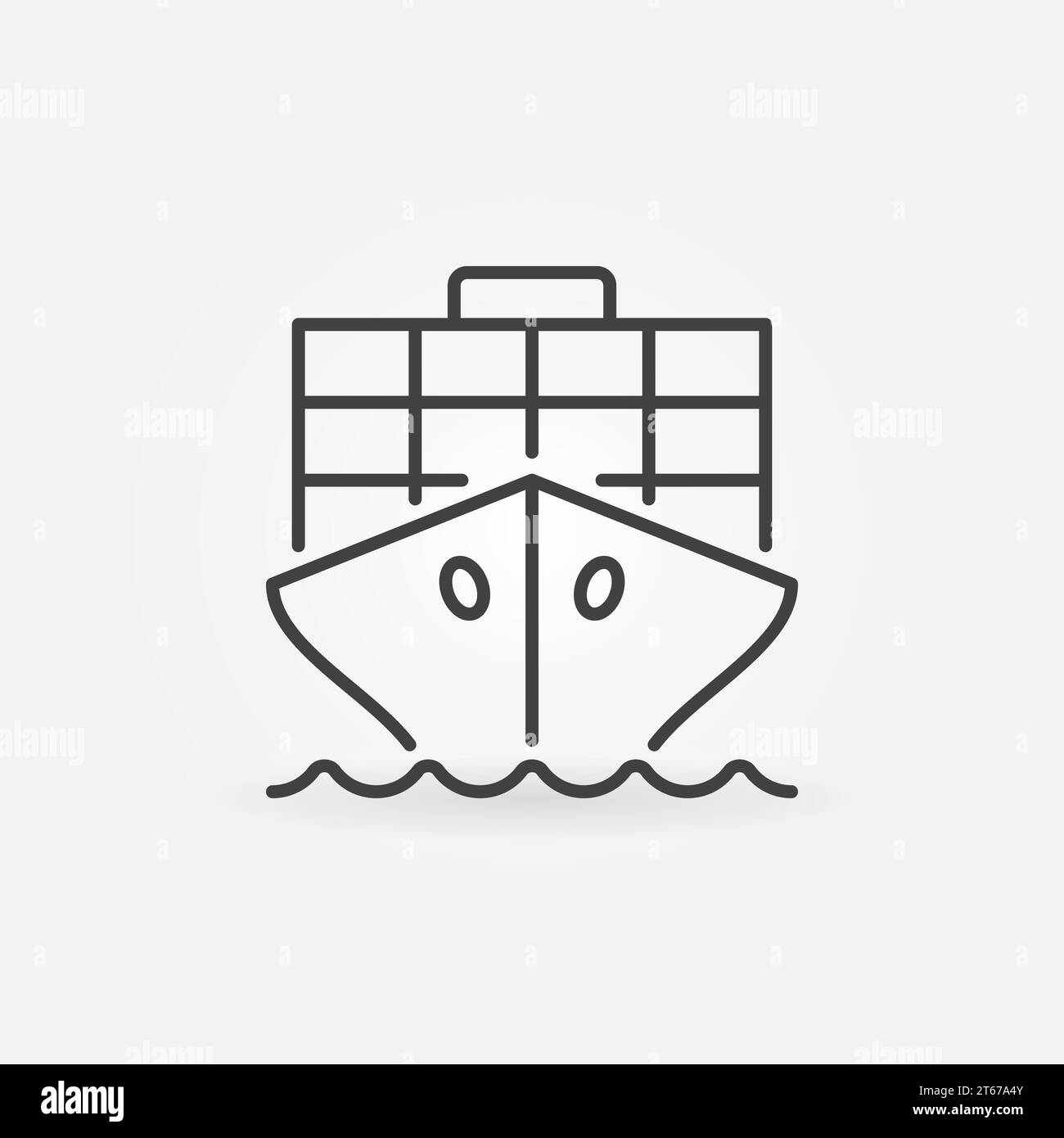 Cargo ship outline icon - vector concept minimal symbol or logo element ...