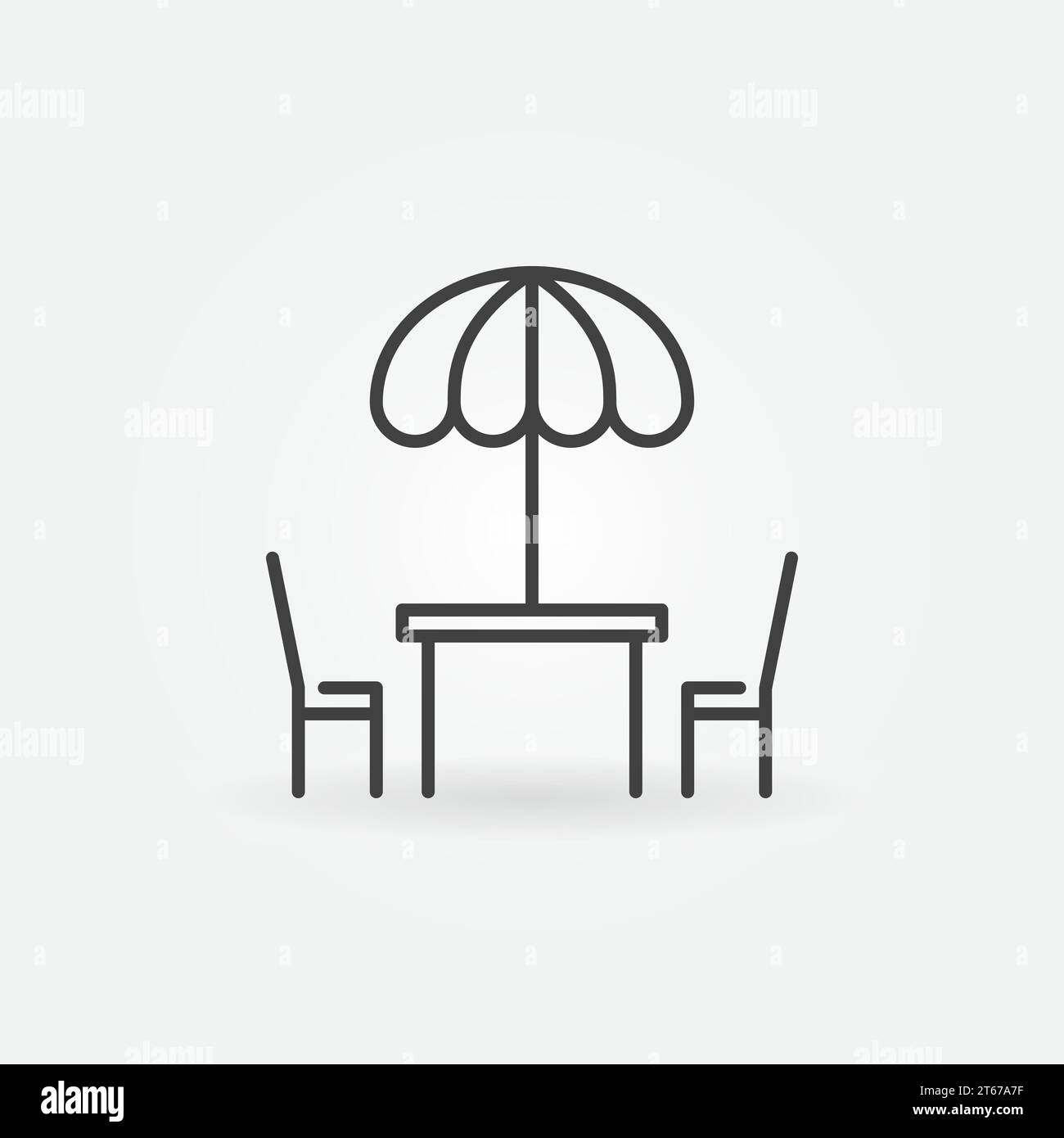 Street cafe vector icon or design element in thin line style Stock Vector