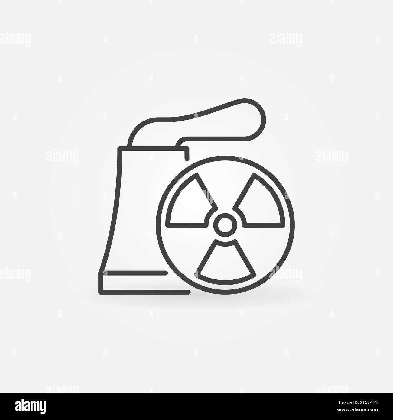 Nuclear power plant vector icon or design element in thin line style ...
