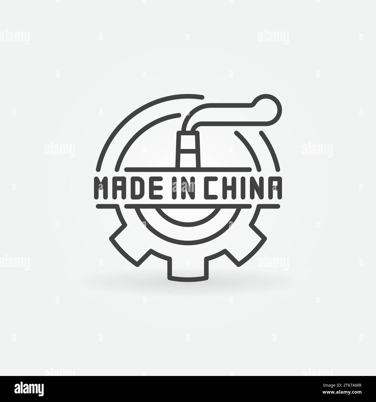 Made in China industrial icon. Vector abstract symbol for chinese