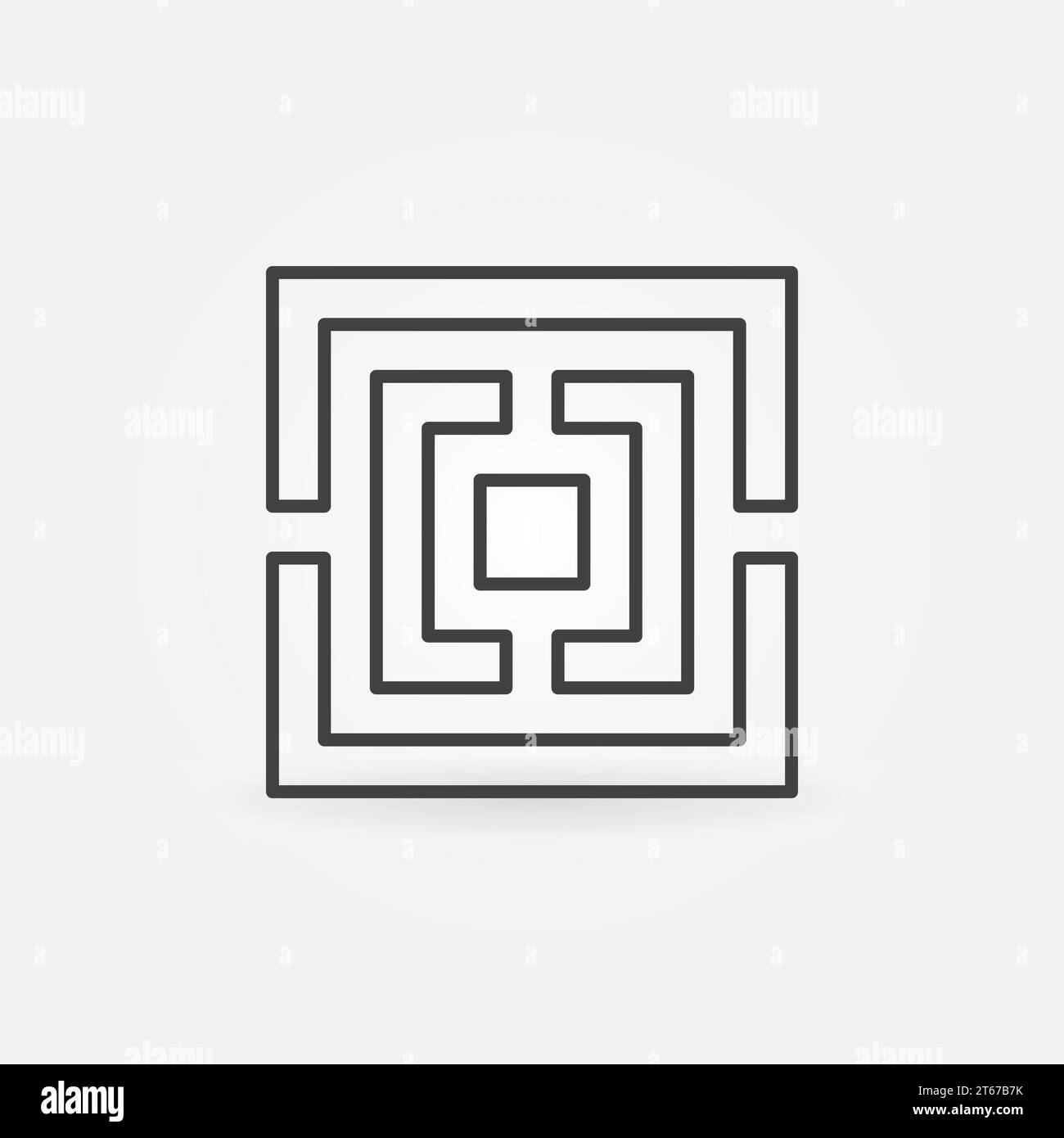 Square maze outline icon. Vector minimal linear labyrinth sign Stock ...