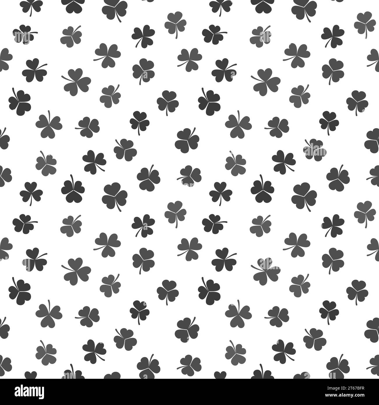 Seamless pattern made from dark shamrocks or clovers. Vector St. Patricks Day texture Stock Vector