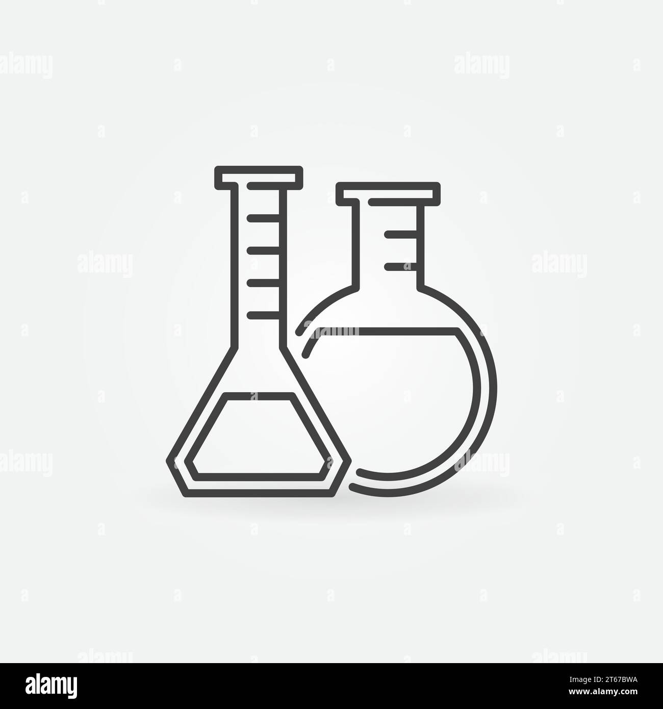 Laboratory glassware line icon - vector flasks sign or chemistry ...