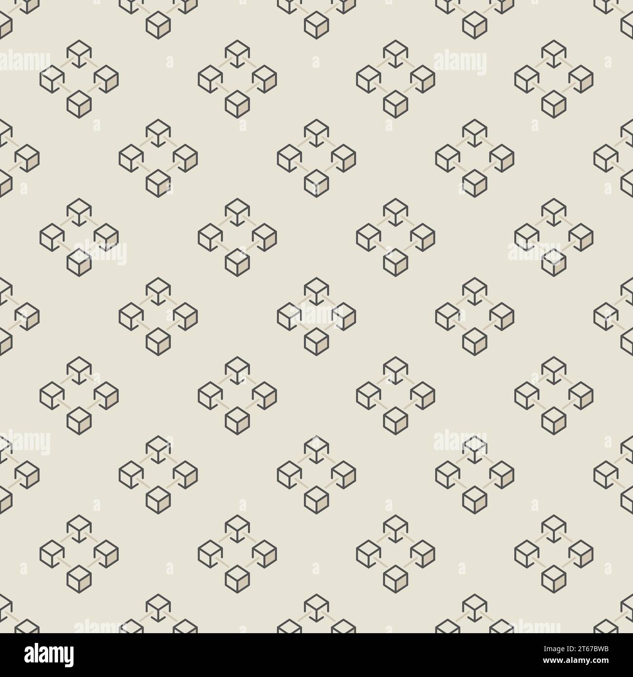 Colorful blockchain Seamless Pattern - vector block chain creative background Stock Vector