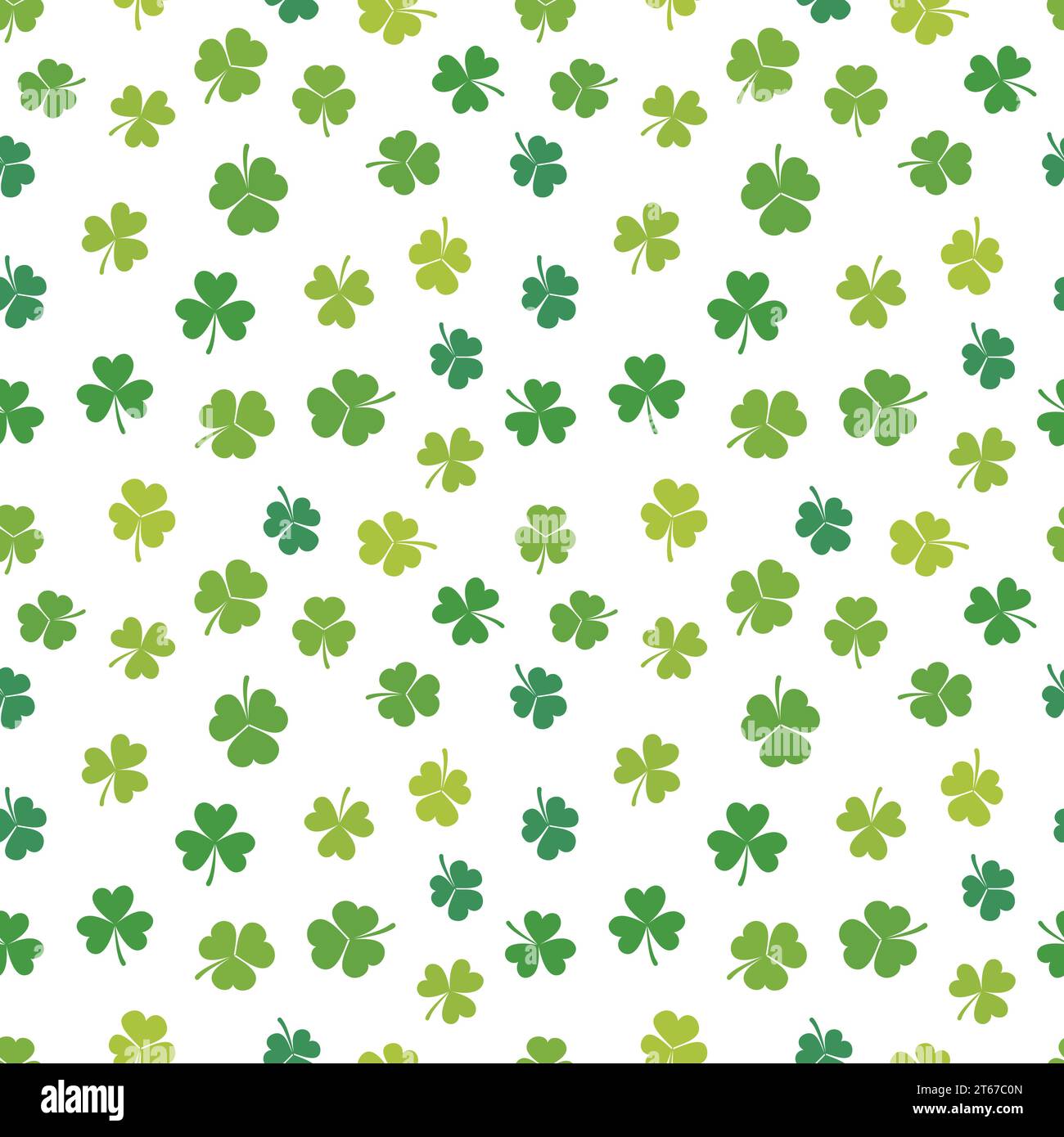 St. Patricks day vector seamless pattern made from green shamrocks Stock Vector