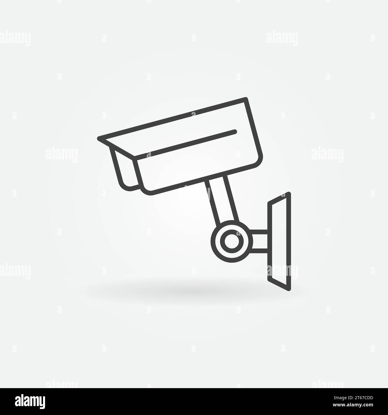 Closed-circuit television camera icon or design element in thin line style Stock Vector