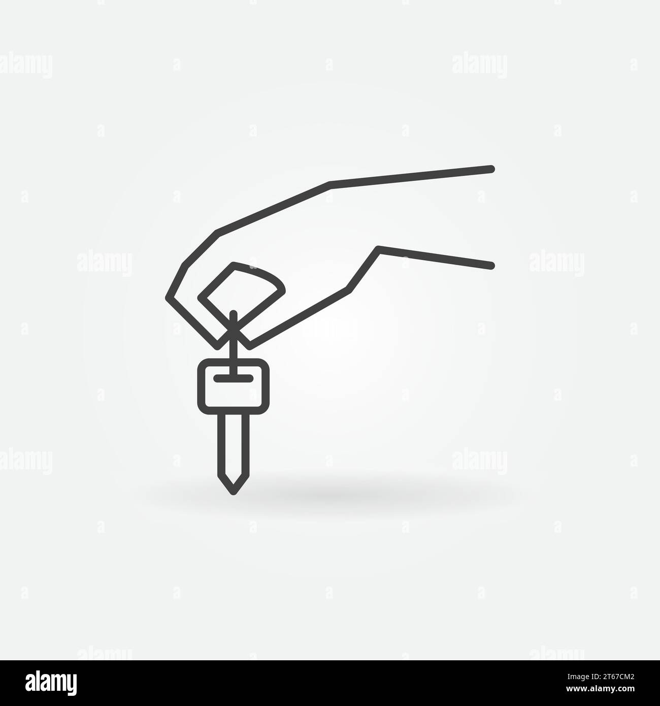 Hand holding car key icon. Vector car rental concept symbol or design ...