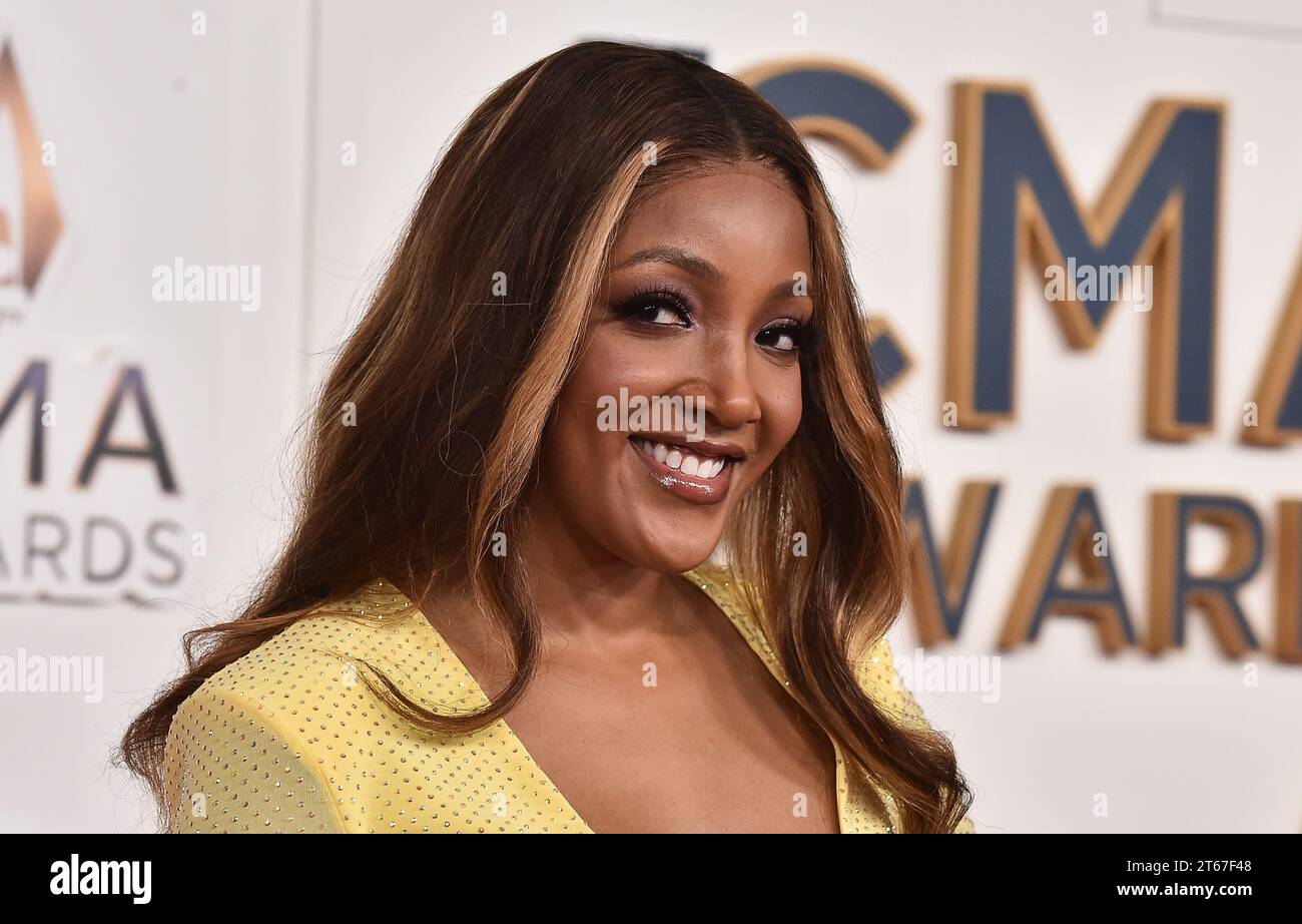 Mickey Guyton arriving to the 57th Annual Country Music Association
