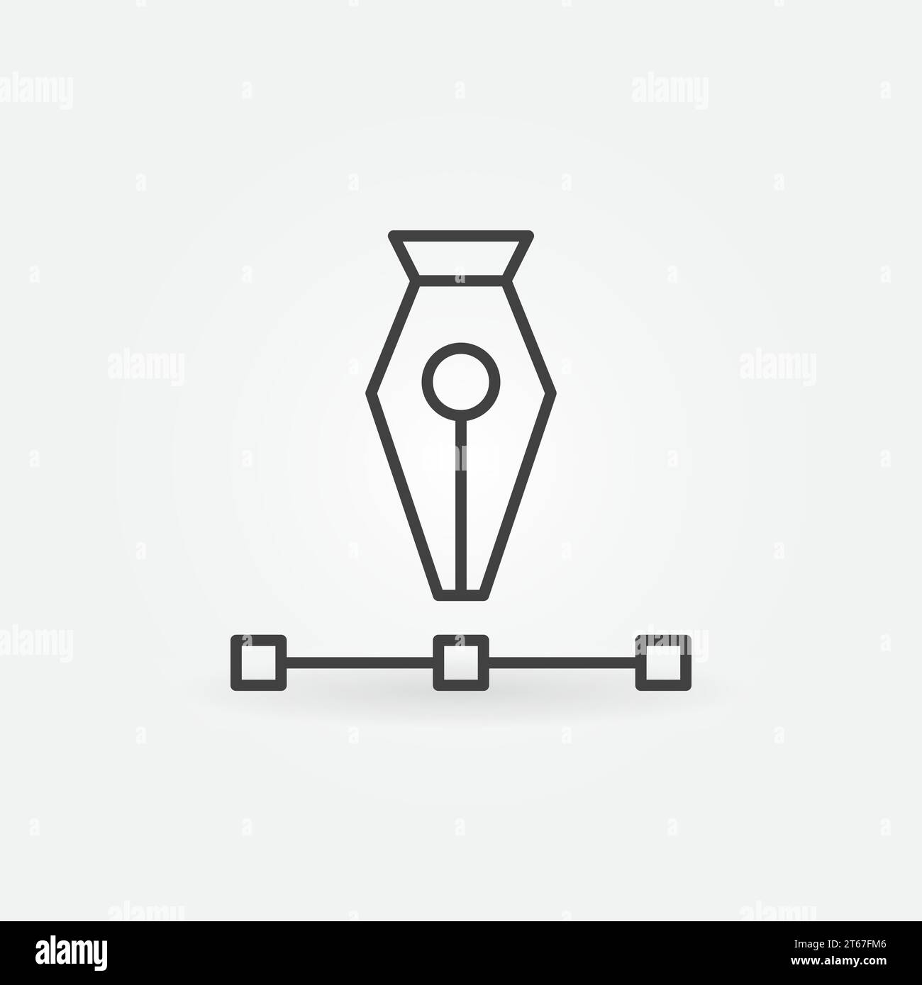 Pen tool vector icon or symbol in thin line style Stock Vector