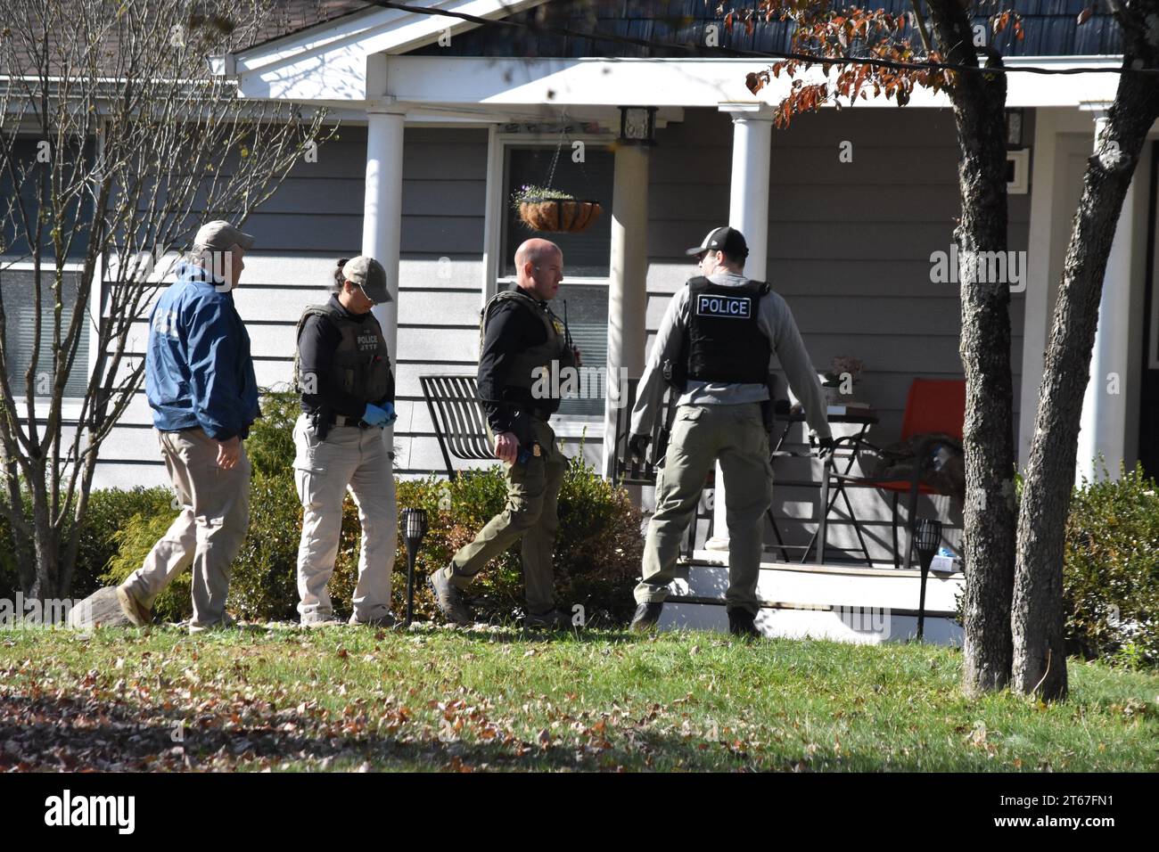 Helmetta, United States. 08th Nov, 2023. FBI searches and converges on