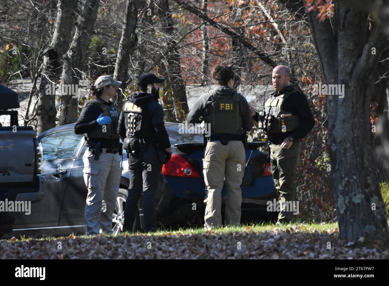 Helmetta, United States. 08th Nov, 2023. FBI searches and converges on