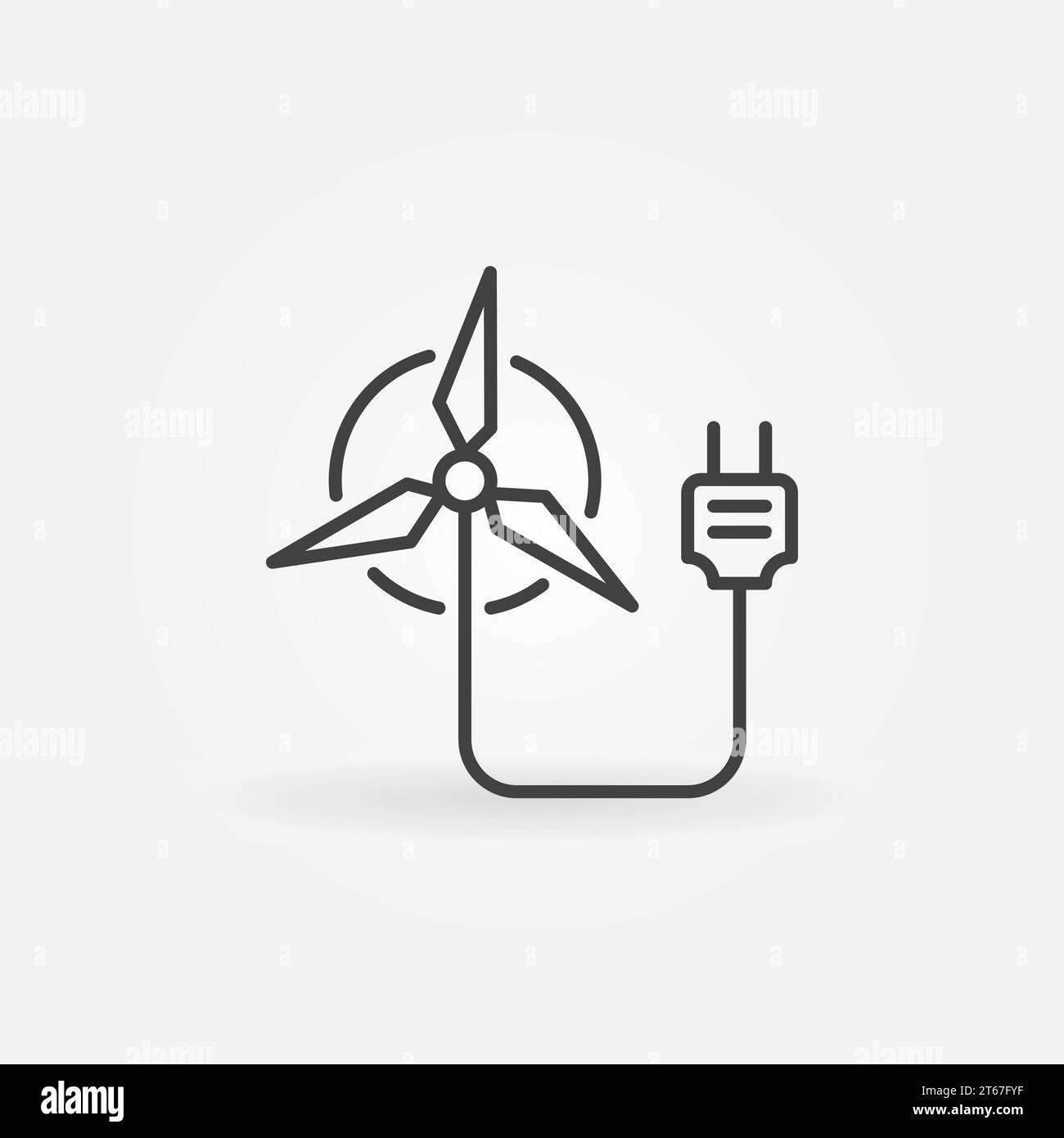Wind energy concept sign - vector minimal windmill icon or design element Stock Vector