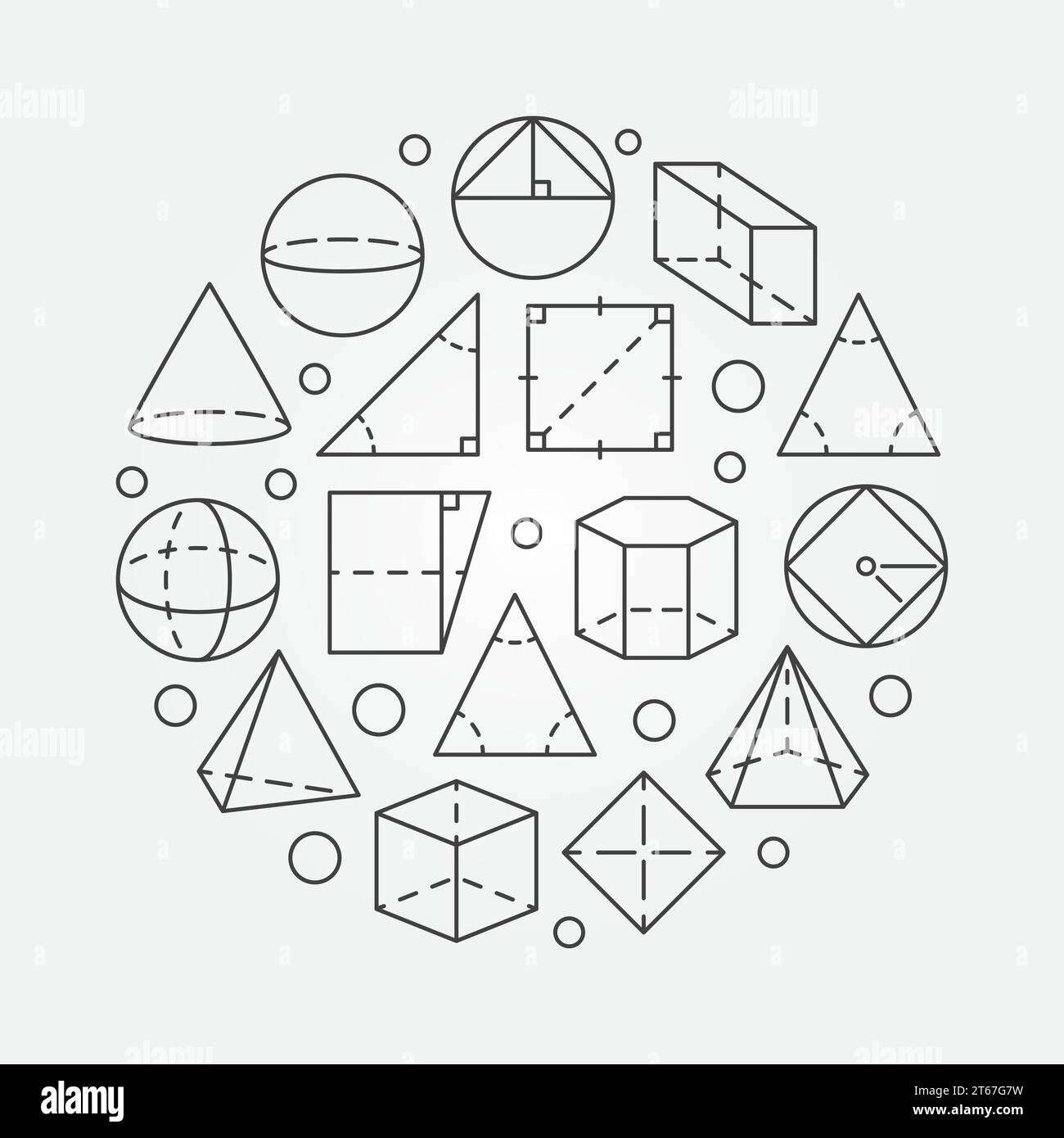 Basic geometry illustration - vector round sign made with different ...