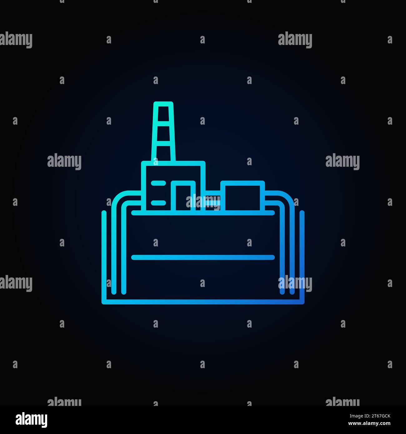 Geothermal power plant blue icon. Vector industrial building concept ...