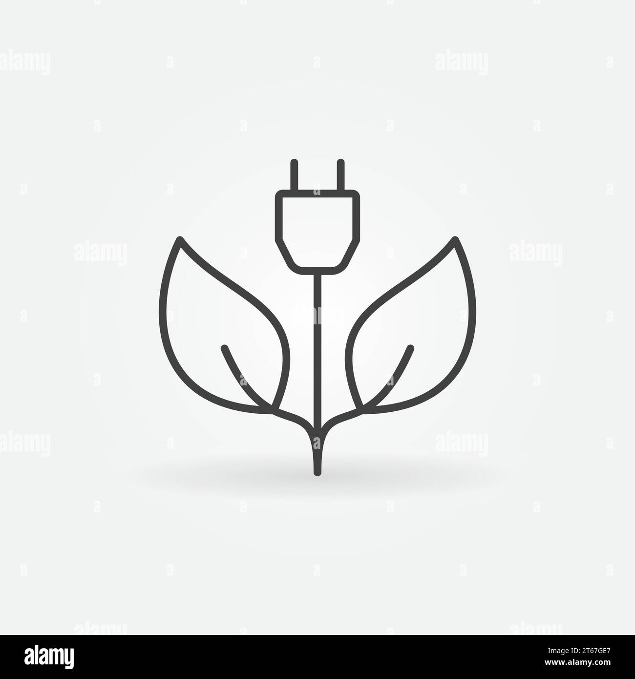Green energy concept icon - vector leaves with plug sign or design ...