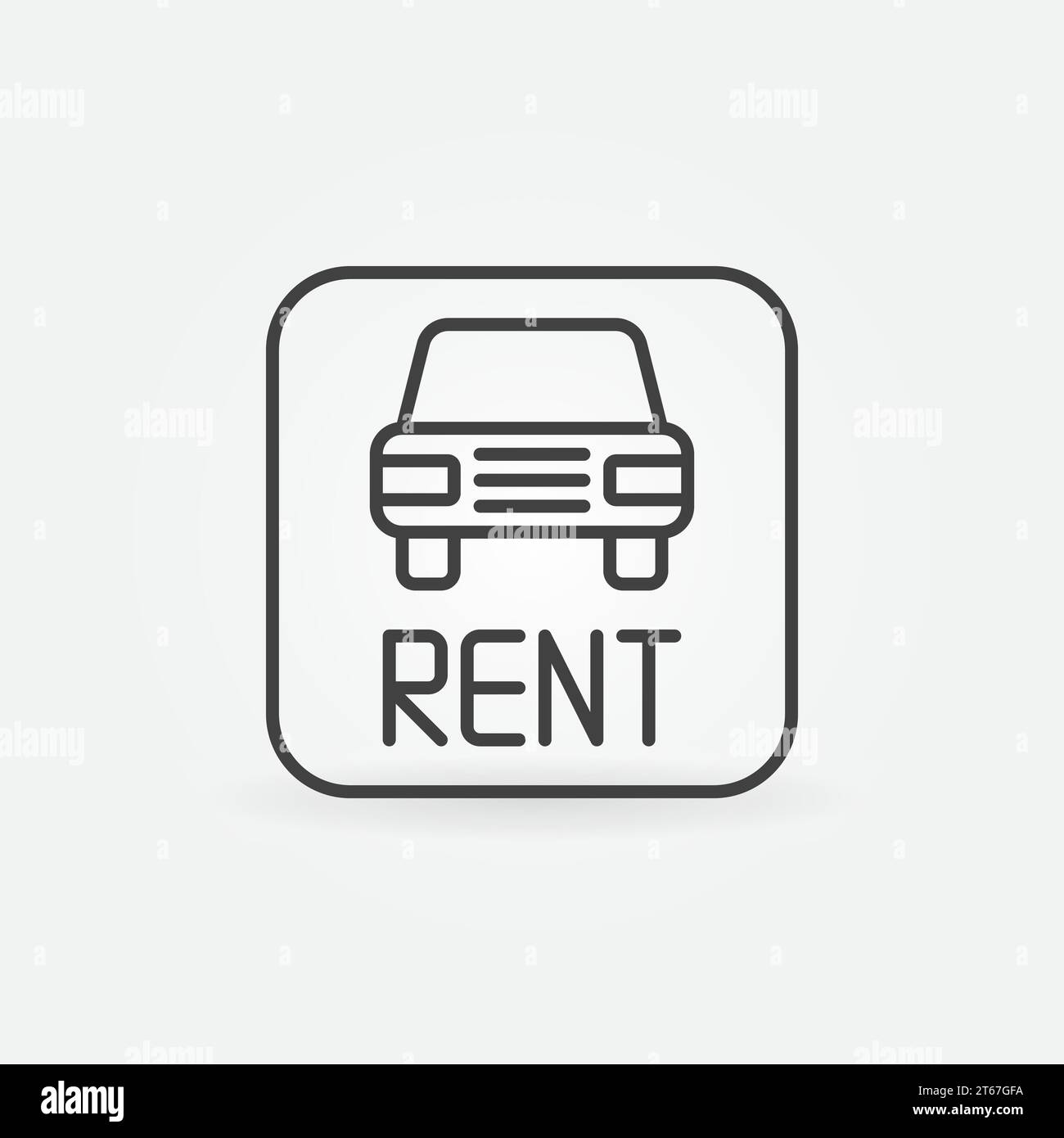 Rent a car minimal icon - vector car rental concept symbol in thin line ...