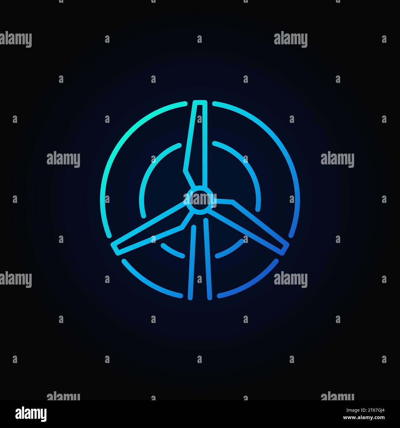 Wind turbine vector colorful icon - renewable eco energy concept linear ...