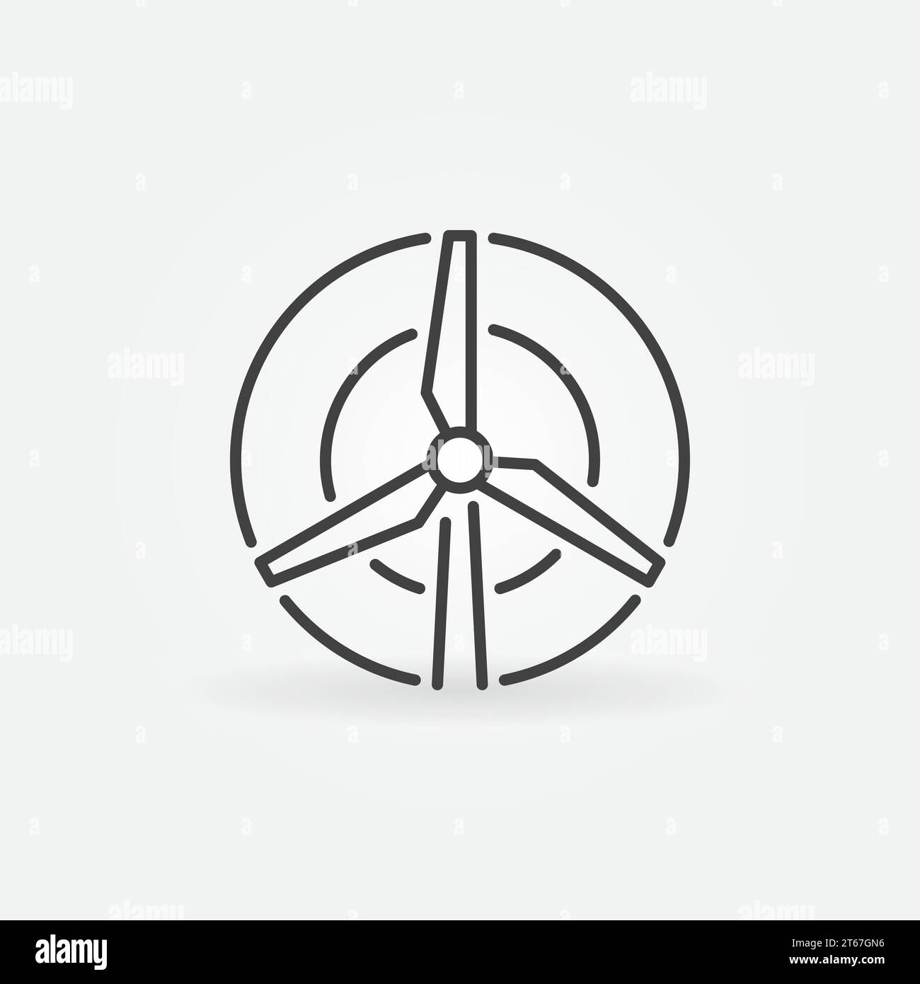 Wind turbine vector icon - renewable eco energy concept sign in thin ...