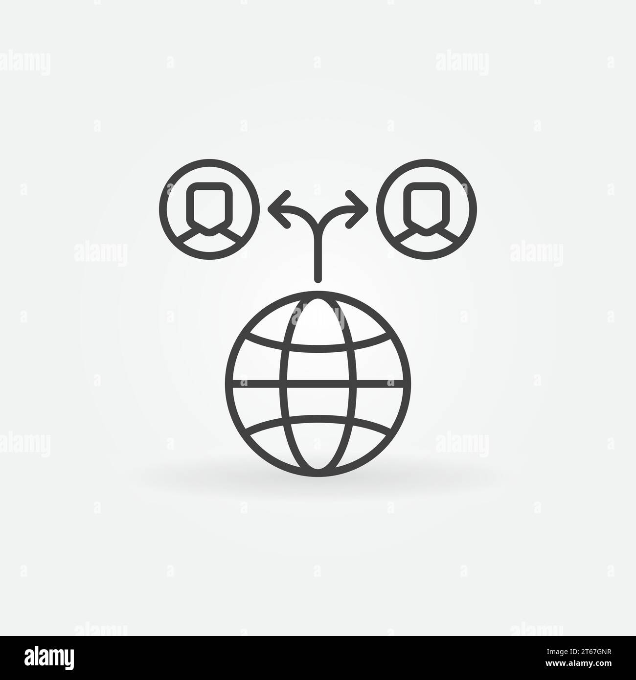 Outsourcing line vector icon. Modern symbol or design element Stock Vector